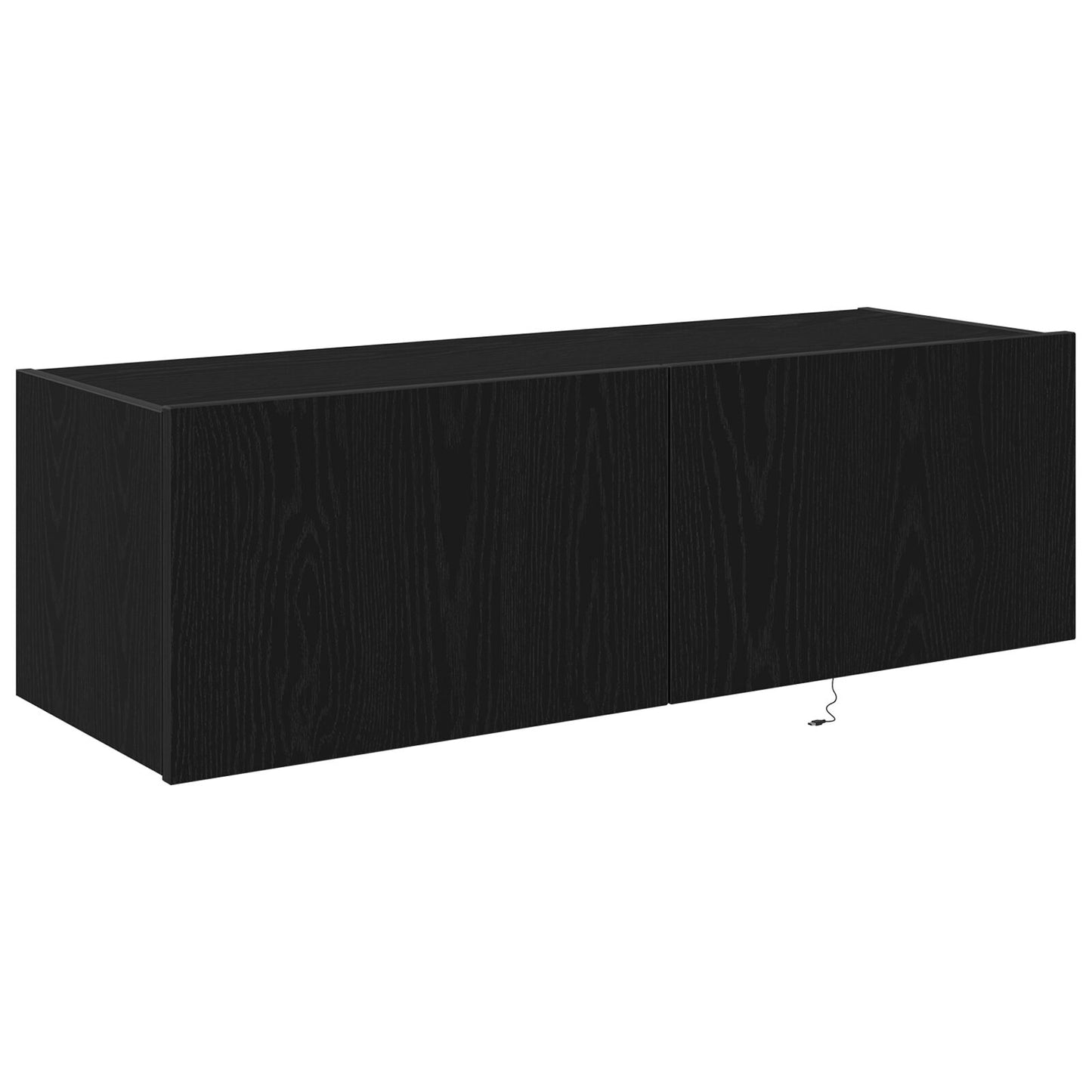 vidaXL TV-Wandregal mit LED-Lichtern Schwarz Eiche 100x35x31 cm