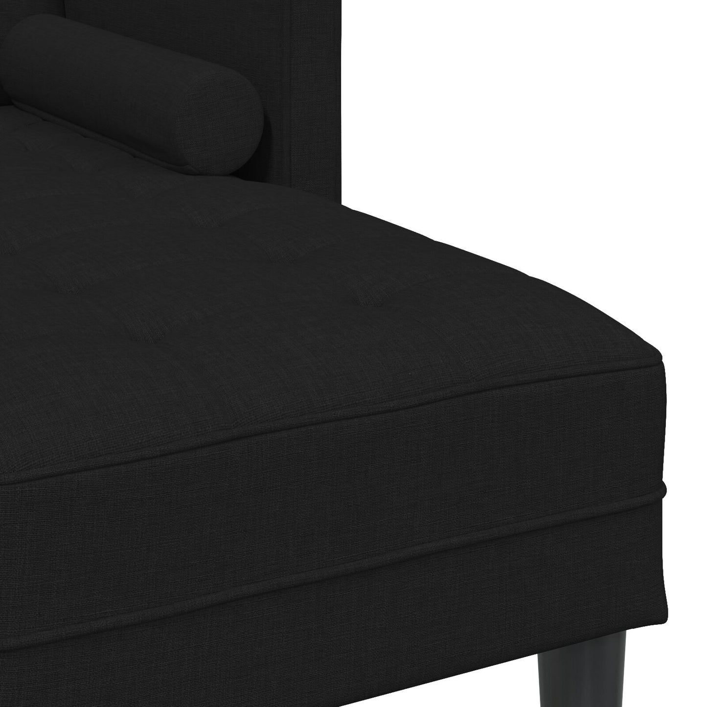 vidaXL 2-teiliges Sofa Set mit Kissen aus schwarzem Stoff