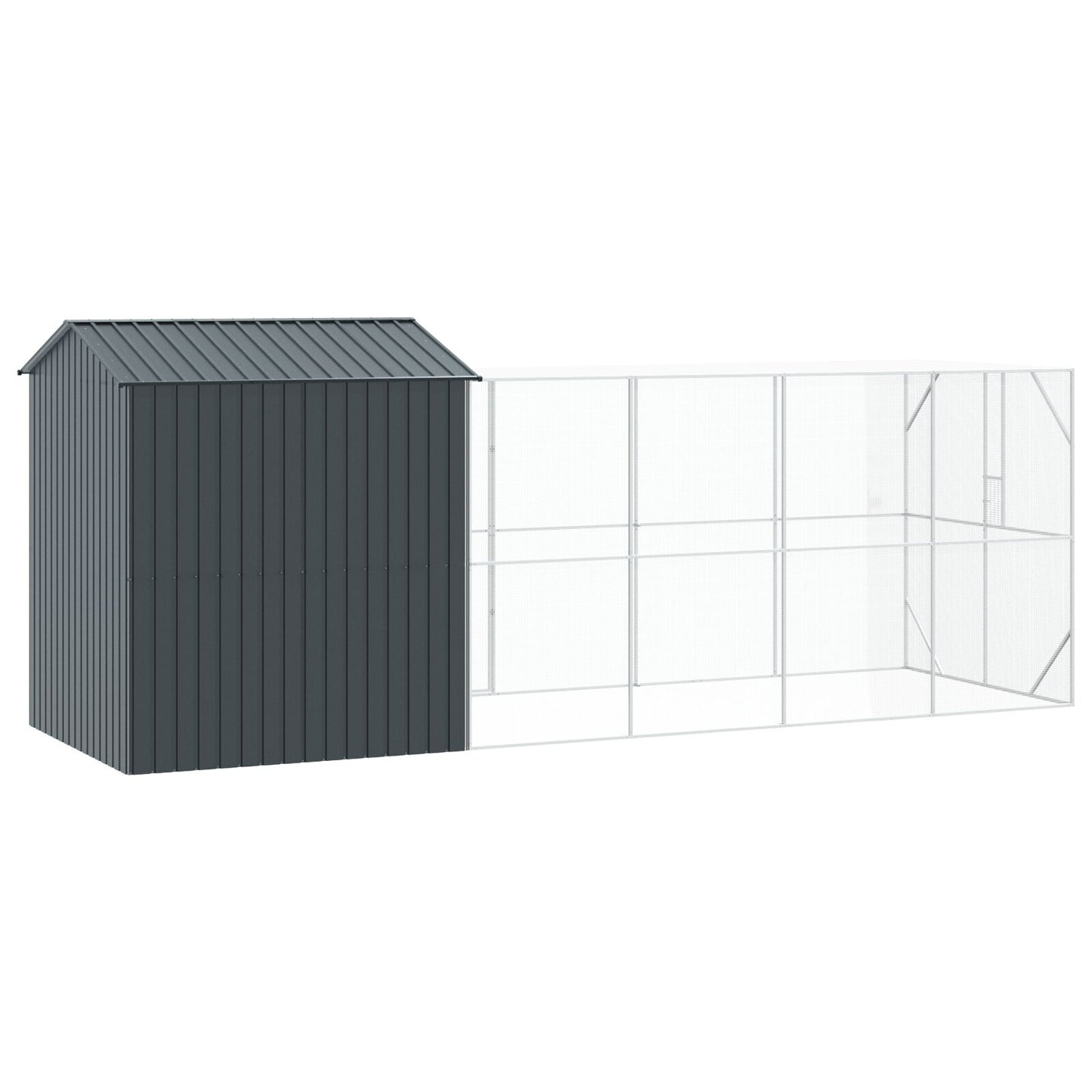 vidaXL Vogelvoliere mit Erweiterung Anthrazit 210x619x247 cm Stahl