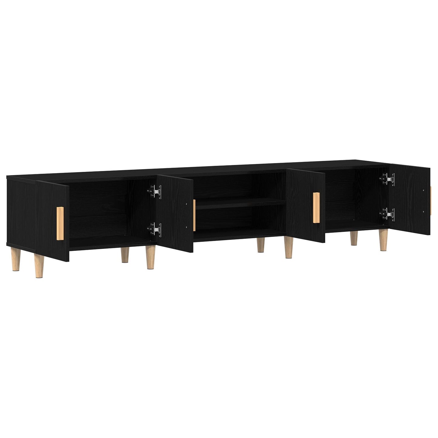 vidaXL TV Schrank Schwarz Eiche 180x31,5x40 cm Holzwerkstoff