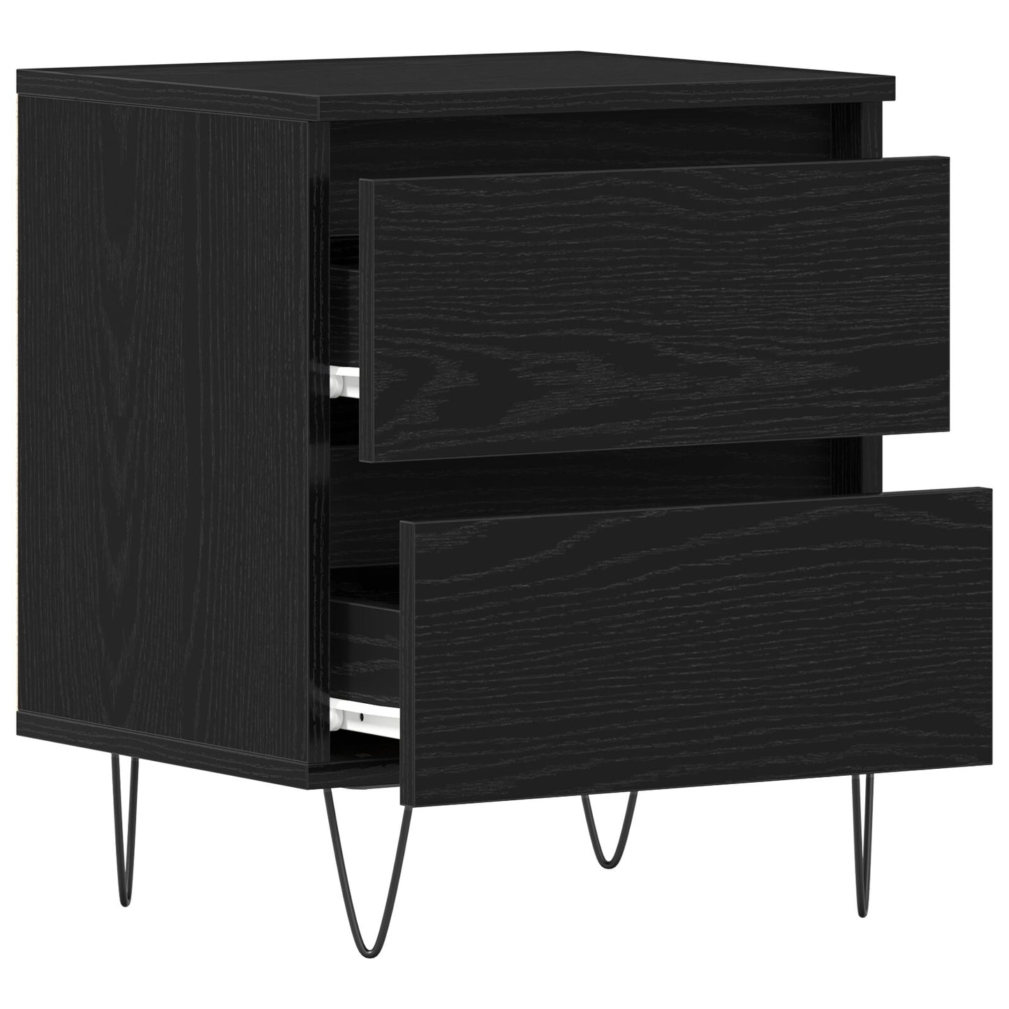 vidaXL Nachtkabinette 2 Stk. schwarze Eiche 40x35x50 cm Holzwerkstoff
