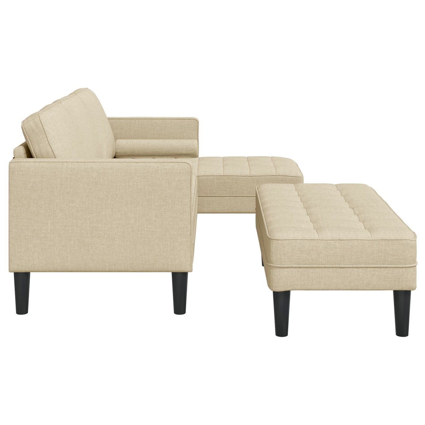 vidaXL 2-teiliges Sofa Set mit Kissen in Creme Stoff