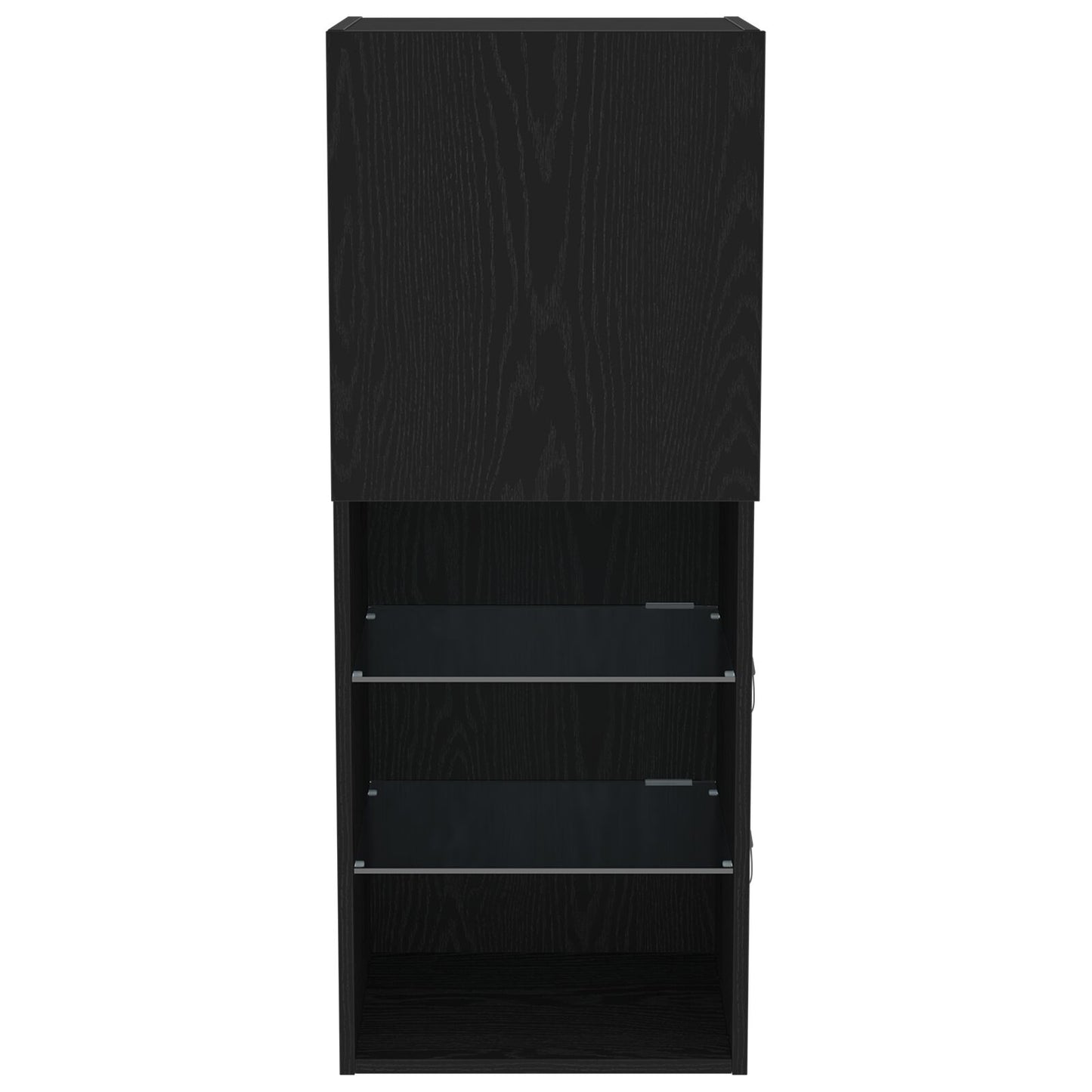 vidaXL TV-Schrank mit LED-Leuchten Schwarz Eiche 40,5x30x102 cm