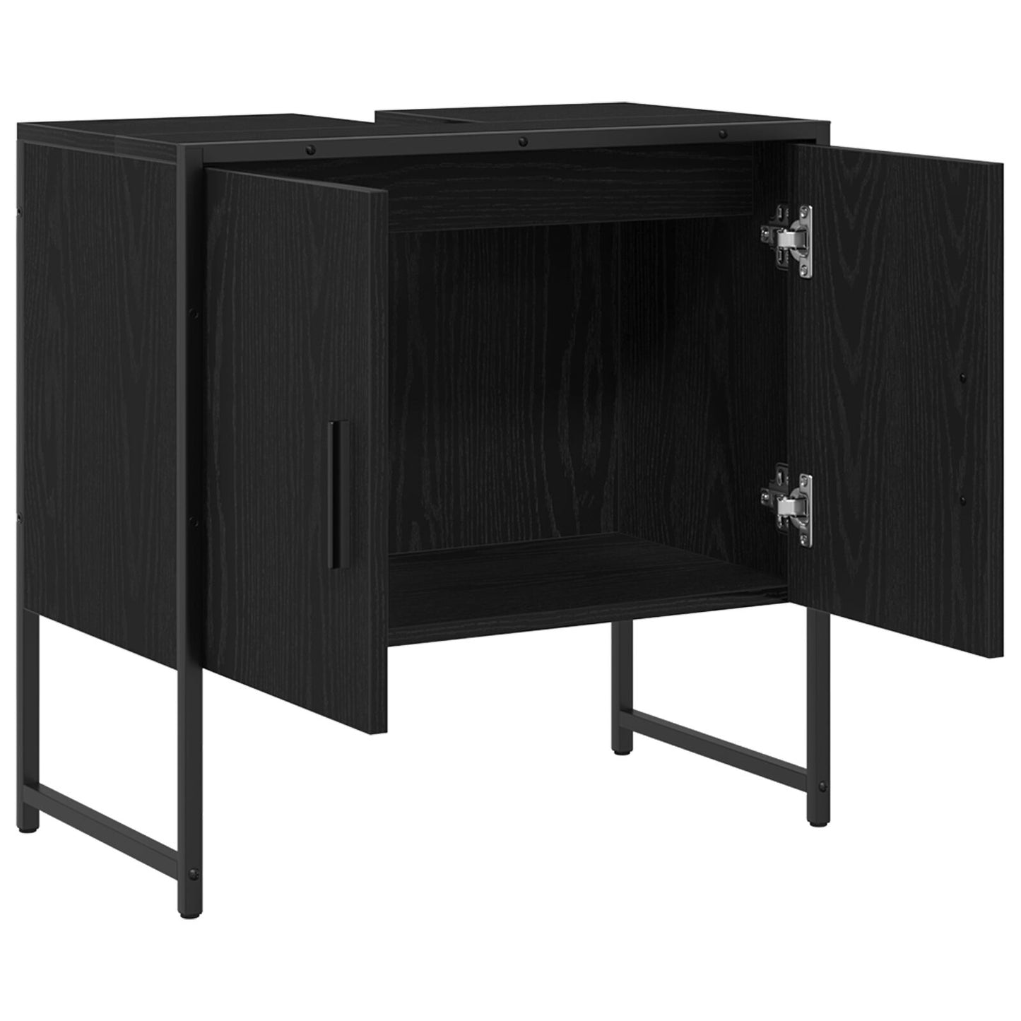 vidaXL Badezimmer Waschbecken Schrank Schwarze Eiche 60x33x60 cm Holzwerkstoff