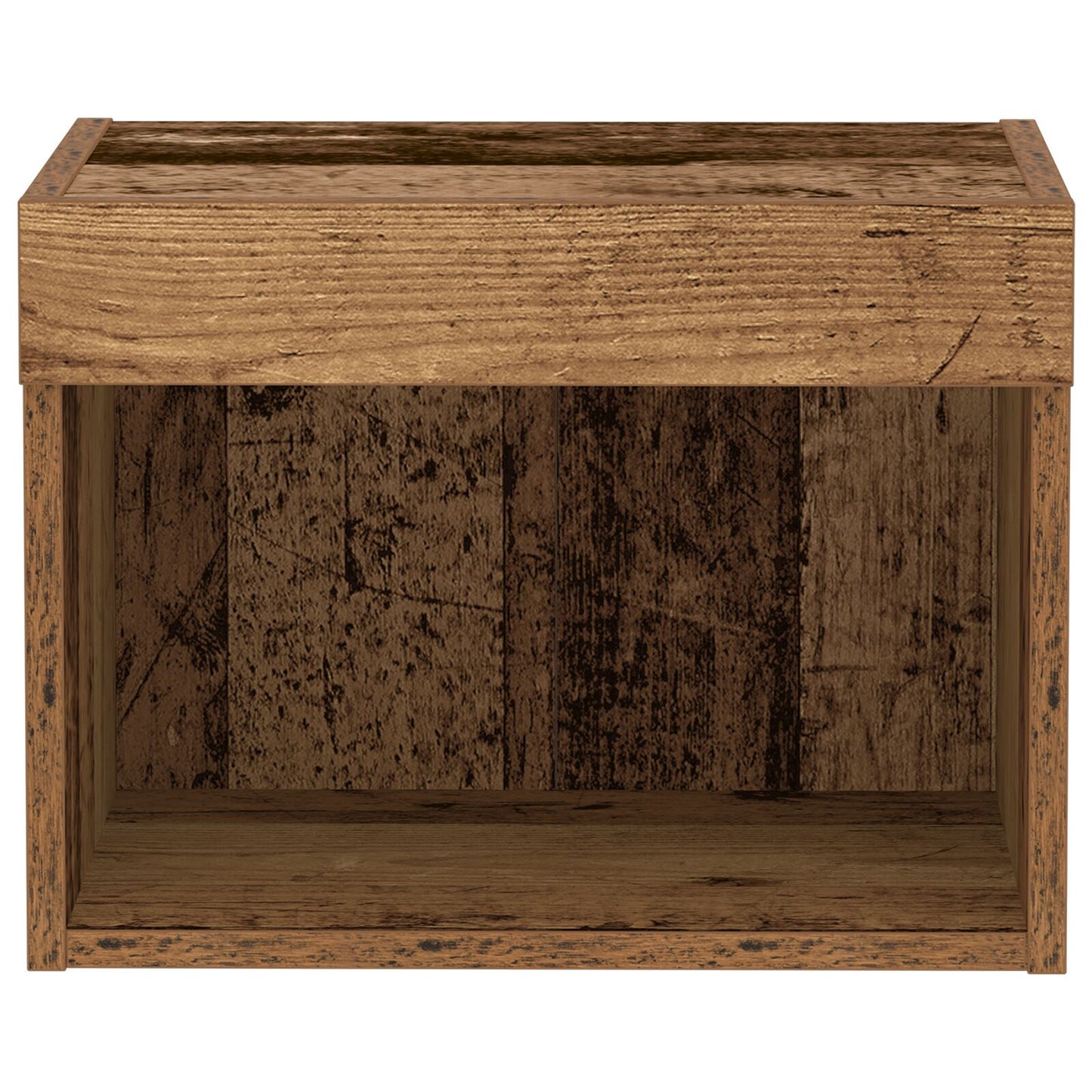 vidaXL Wandschrank mit LED-Leuchten Altholz 40x30x30 cm