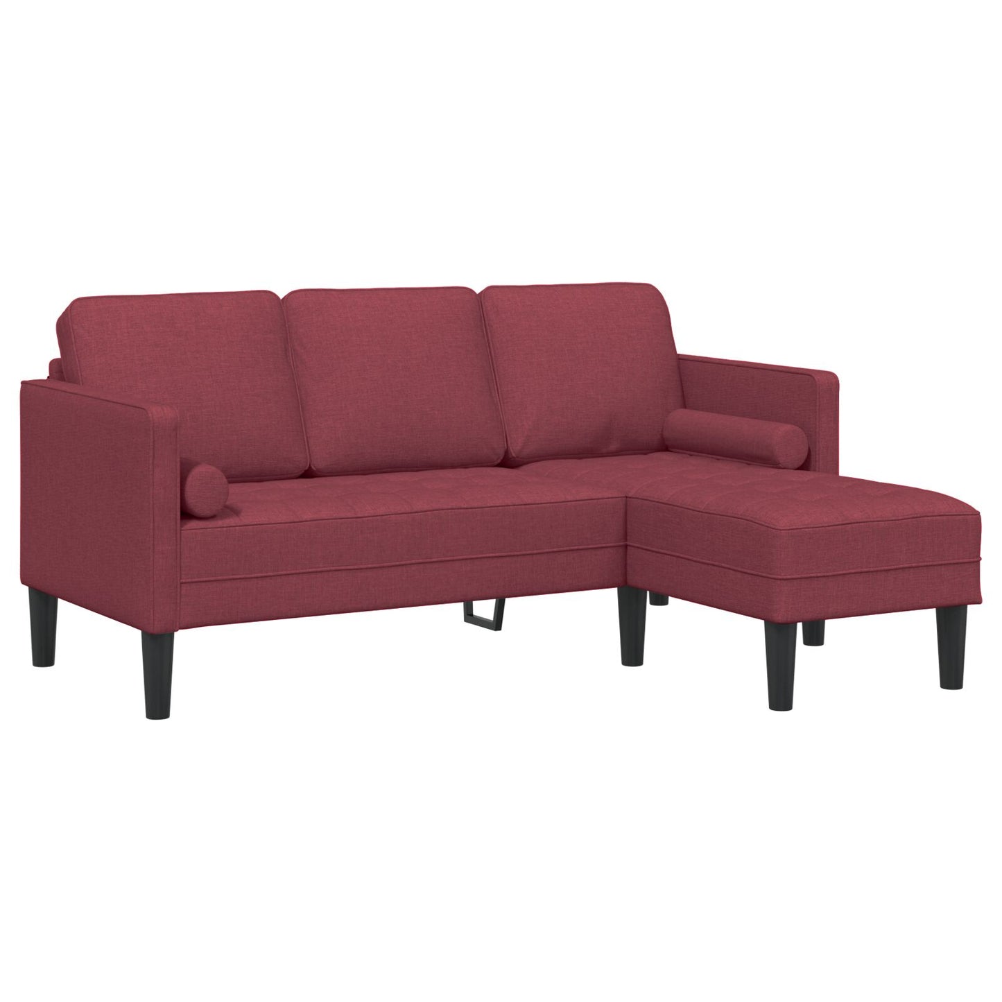 vidaXL 2-teiliges Sofa Set mit Kissen in burgunderrot