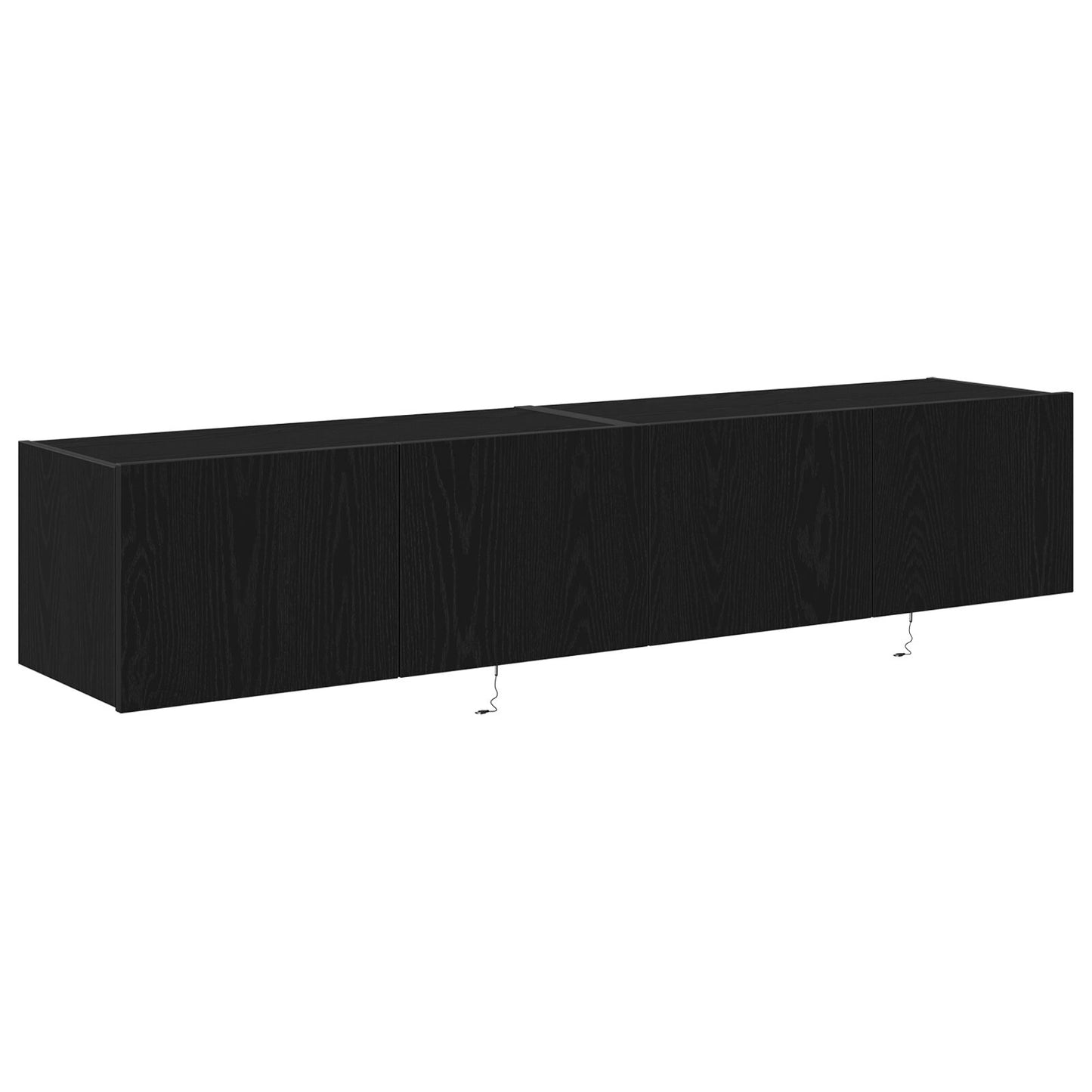 vidaXL TV Wandtische mit LED-Lichtern 2 Stück Schwarz Eiche 80x35x31 cm