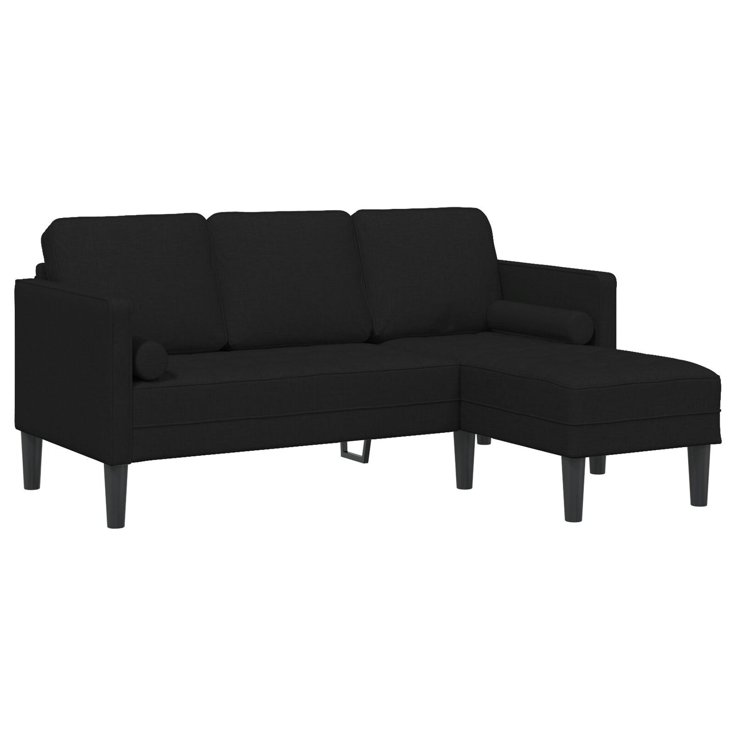 vidaXL 2-teiliges Sofa Set mit Kissen aus schwarzem Stoff