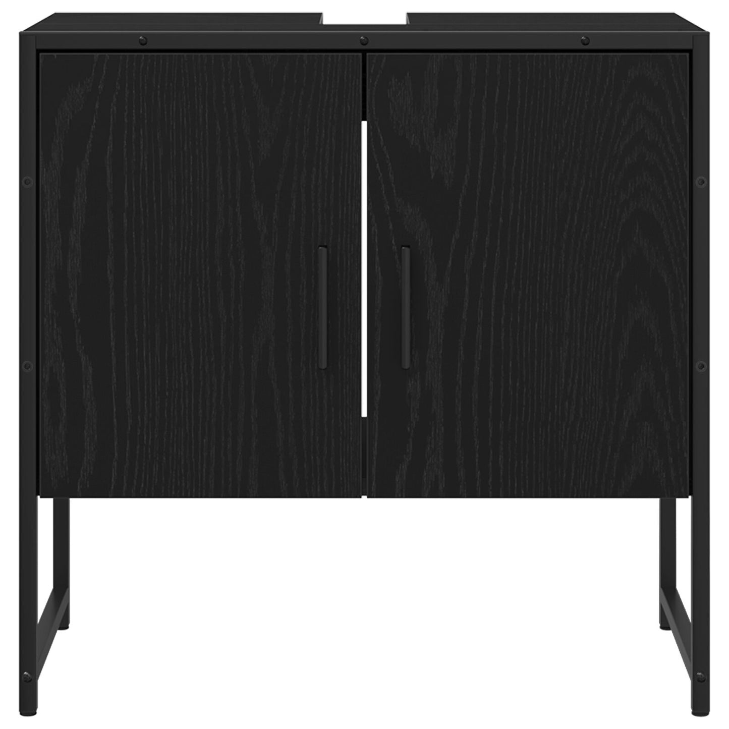 vidaXL Badezimmer Waschbecken Schrank Schwarze Eiche 60x33x60 cm Holzwerkstoff