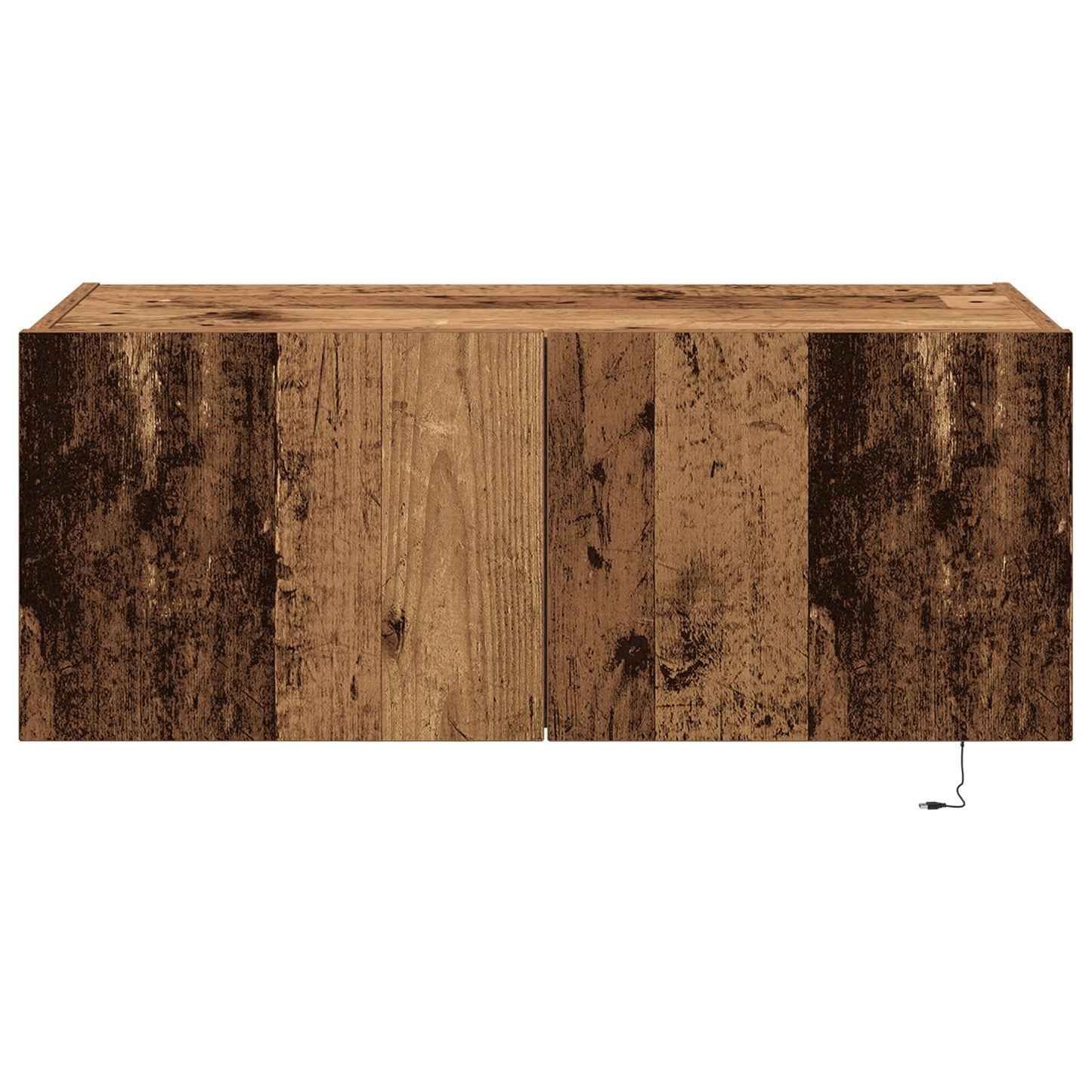 vidaXL TV-Wandregal mit LED-Beleuchtung Altholz 80x35x31 cm