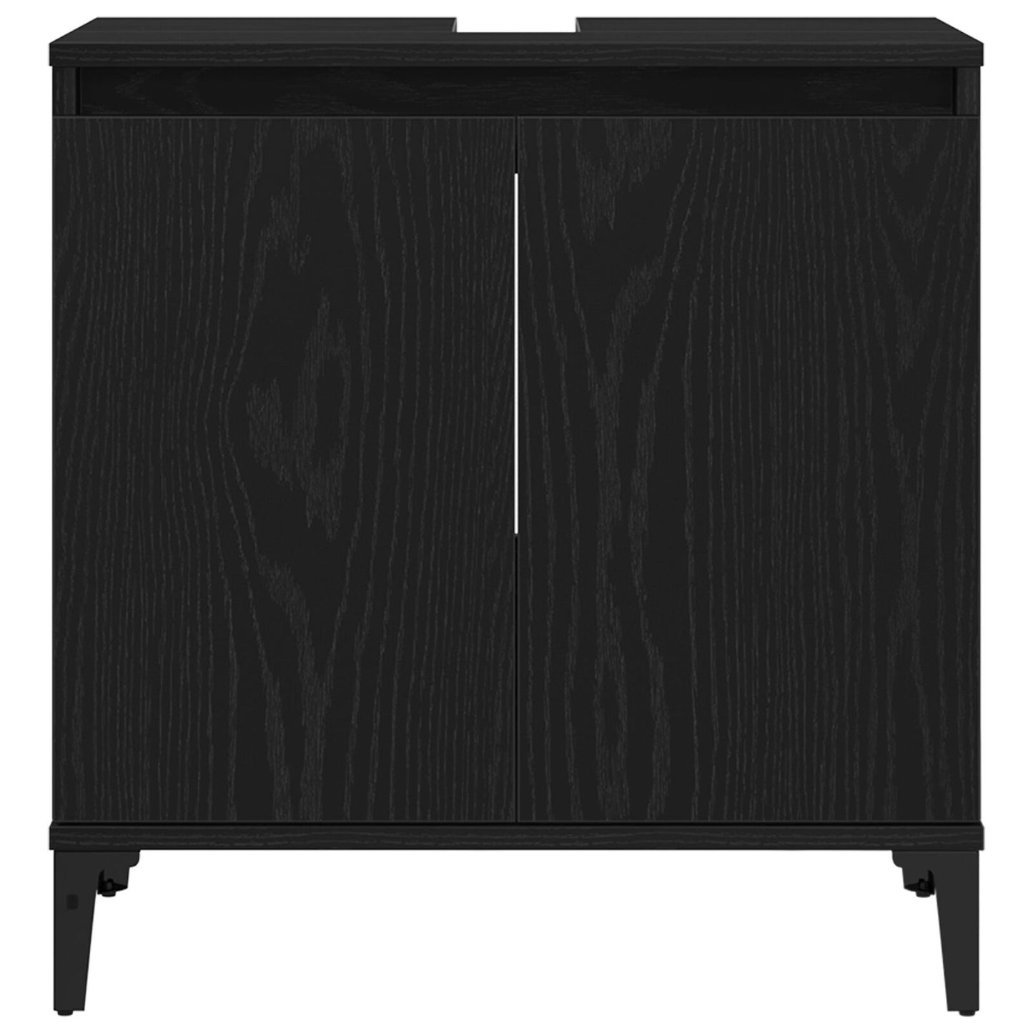 vidaXL Waschbeckenunterschrank Schwarz Eiche 58x33x60 cm Holzwerkstoff