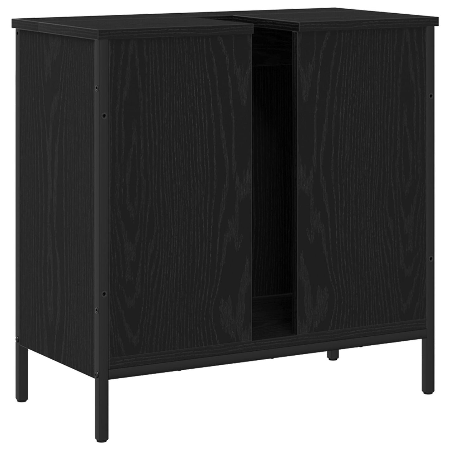 vidaXL Badezimmer Waschbecken Schrank Schwarz Eiche 60x30x60 cm Werkstoff