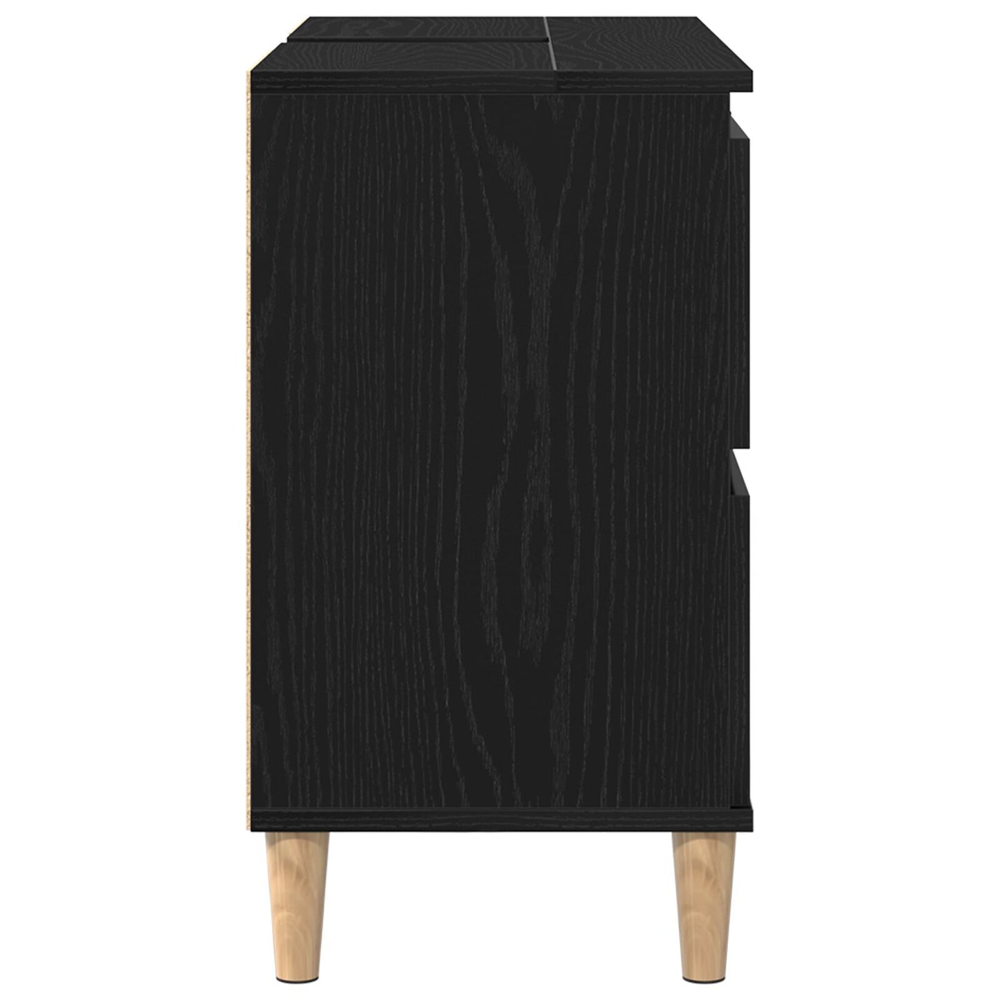 vidaXL Waschbeckenunterschrank Schwarz Eiche 80x33x60 cm Holzwerkstoff