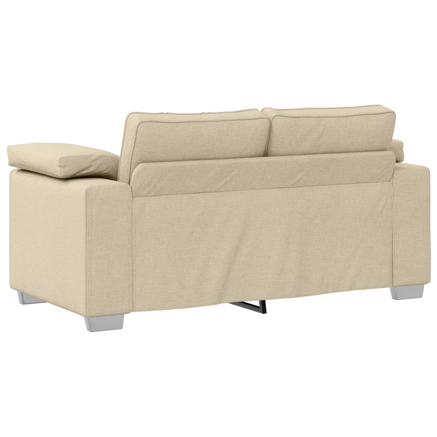 vidaXL 2-teiliges Sofa Set mit Kissen in cremefarbener Stoff