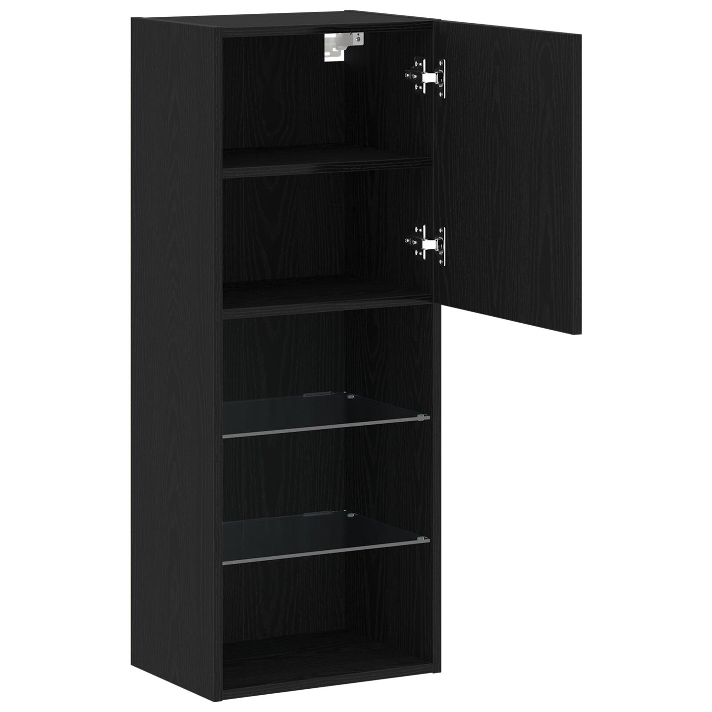 vidaXL TV-Schrank mit LED-Leuchten Schwarz Eiche 40,5x30x102 cm