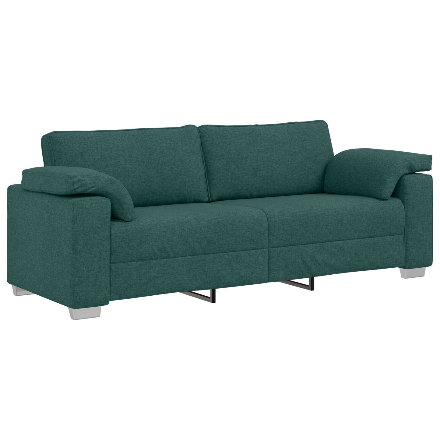 vidaXL 2-teiliges Sofaset mit Kissen Dunkelgrüner Stoff