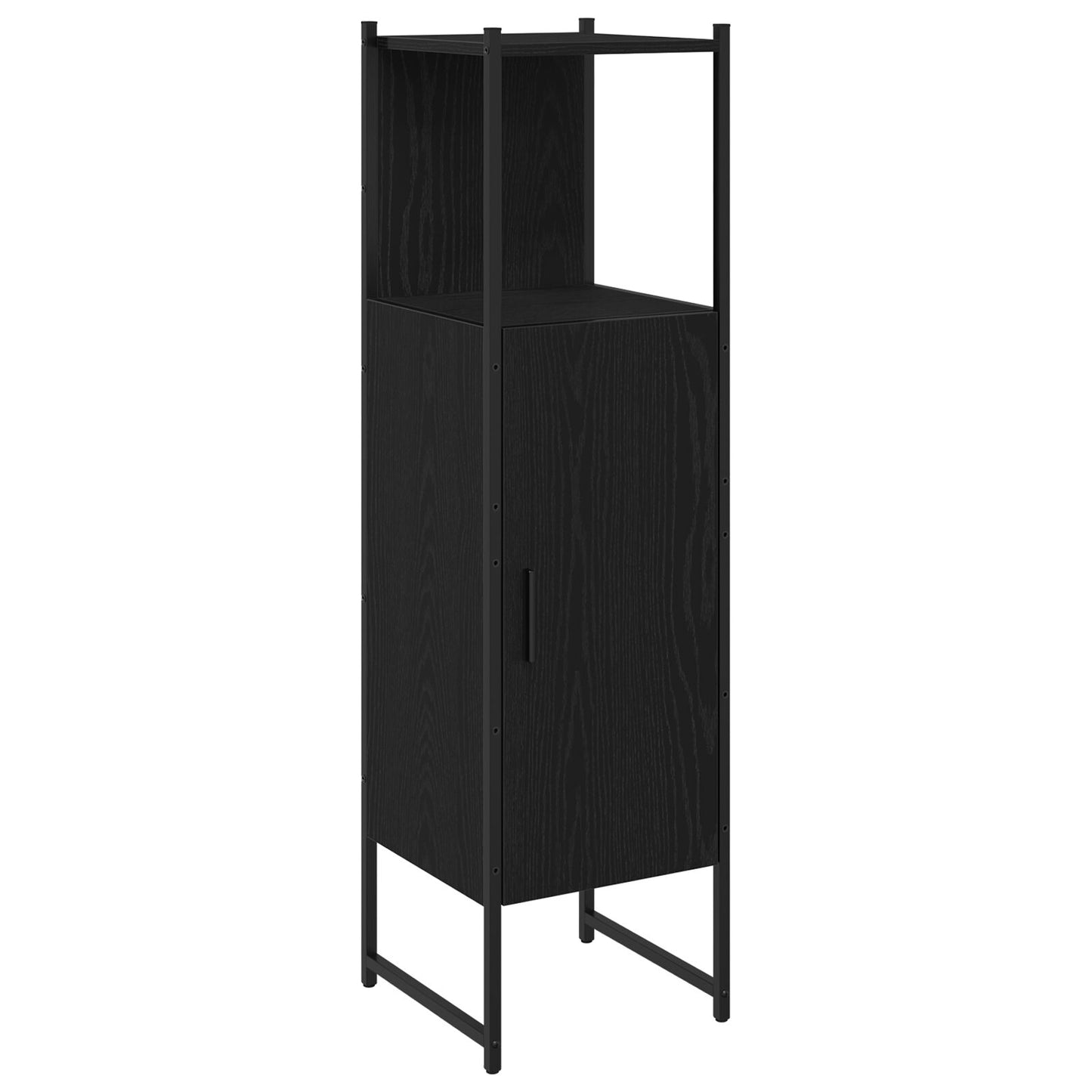 vidaXL Badezimmer Schrank Schwarz Eiche 33x33x120,5 cm Holzwerkstoff