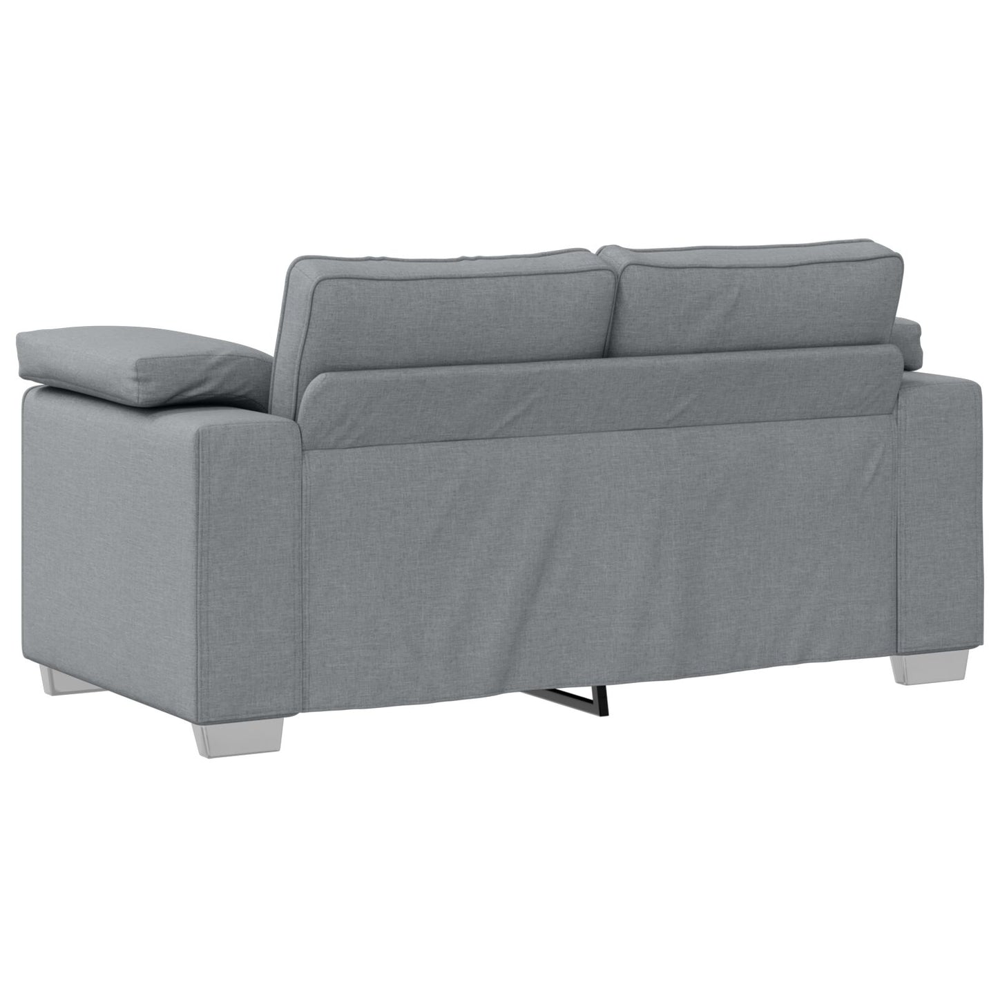 vidaXL 2-teiliges Sofaset mit Kissen in Hellgrau aus Stoff