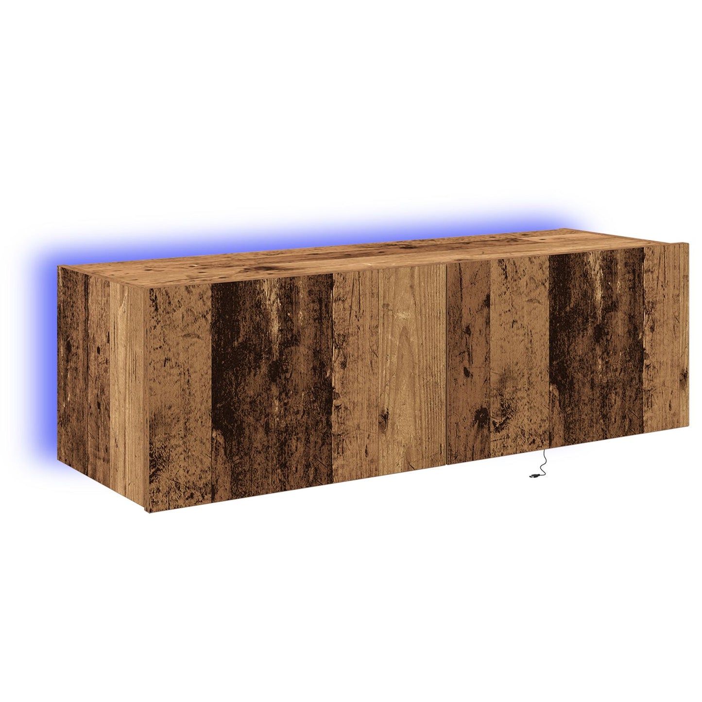 vidaXL TV-Wandregal mit LED-Lichtern Alte Holz 100x35x31 cm