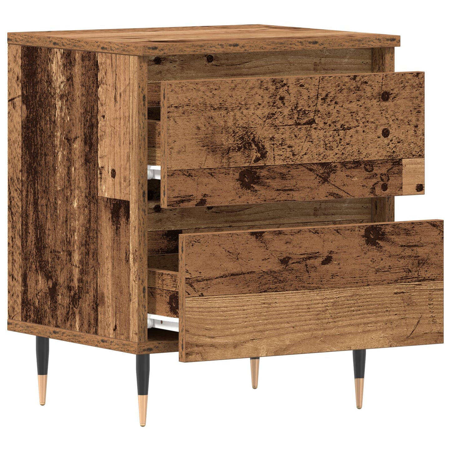 vidaXL Nachttische 2 Stück Alte Holz 40x35x50 cm Konstruktionsholz
