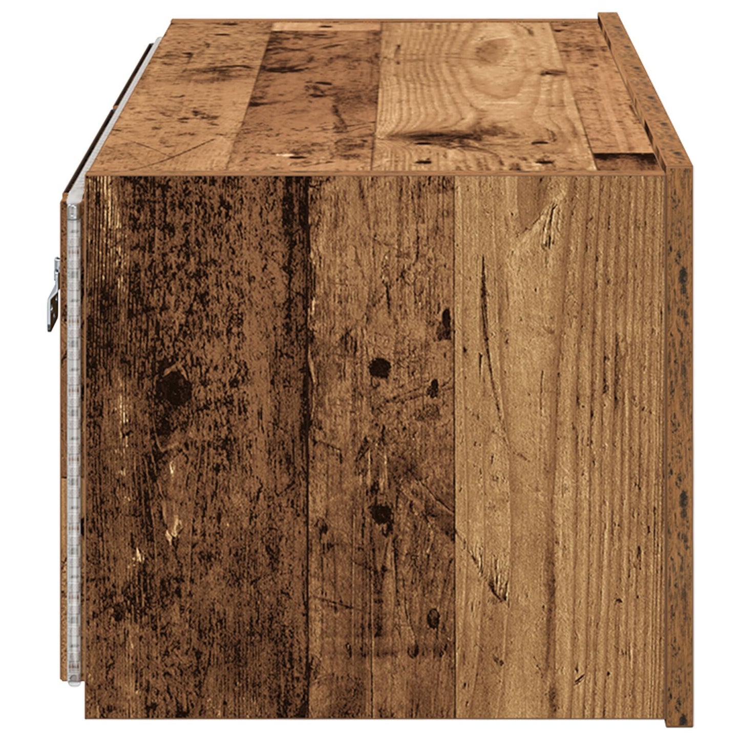 vidaXL TV-Wandregal mit LED-Beleuchtung Altholz 80x35x31 cm