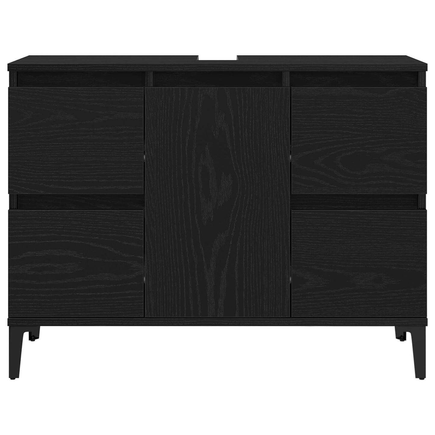 vidaXL Waschbeckenunterschrank im Badezimmer – Schwarz Eiche 80x33x60 cm aus Holzwerkstoff