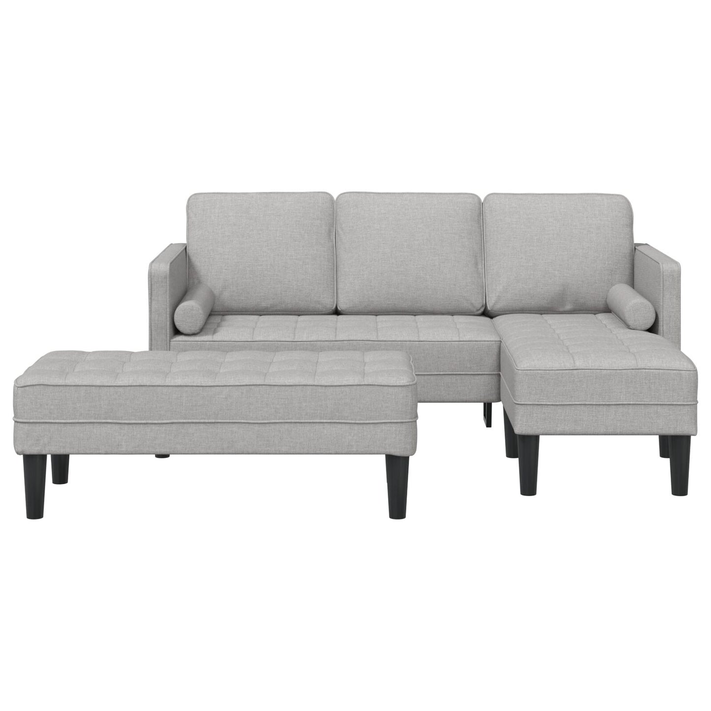 vidaXL 2-teiliges Sofa Set mit Kissen aus wolkengrauem Stoff