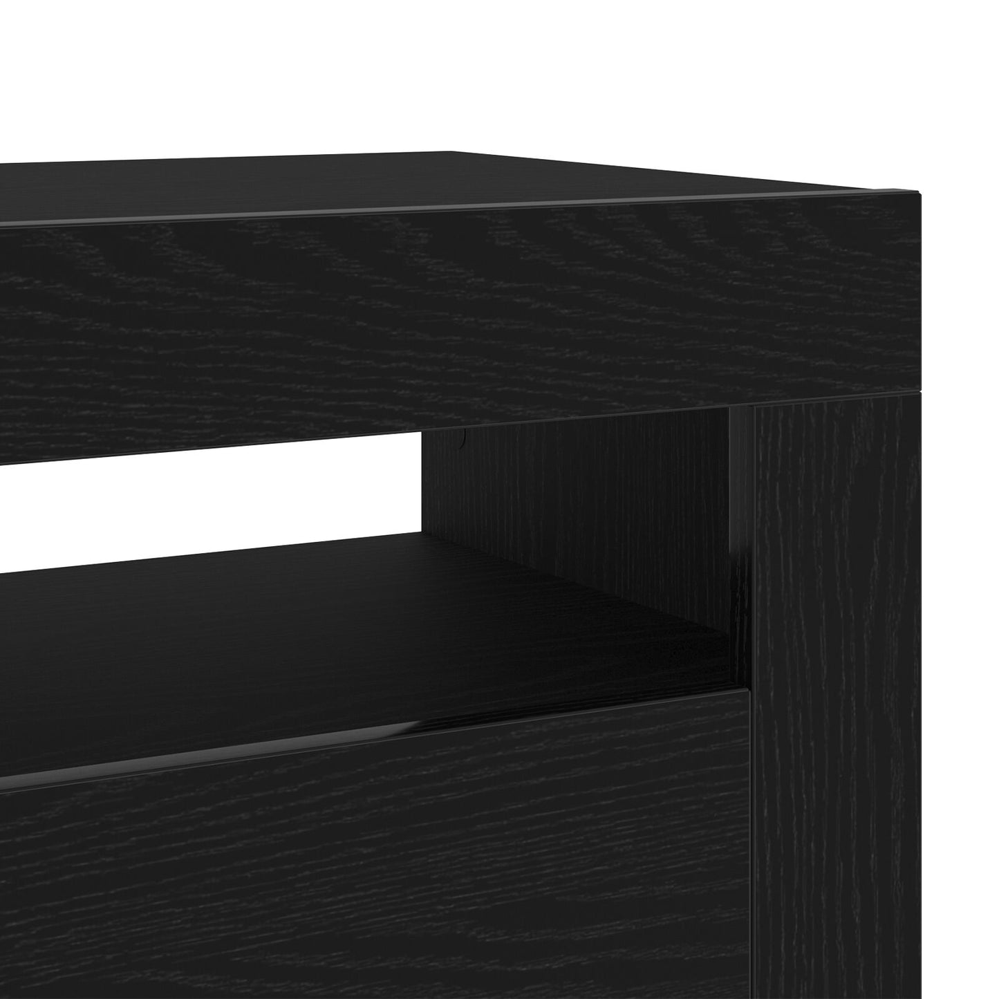 vidaXL TV-Schrank mit LED Schwarz Eiche 120x35x40 cm Holzwerkstoff