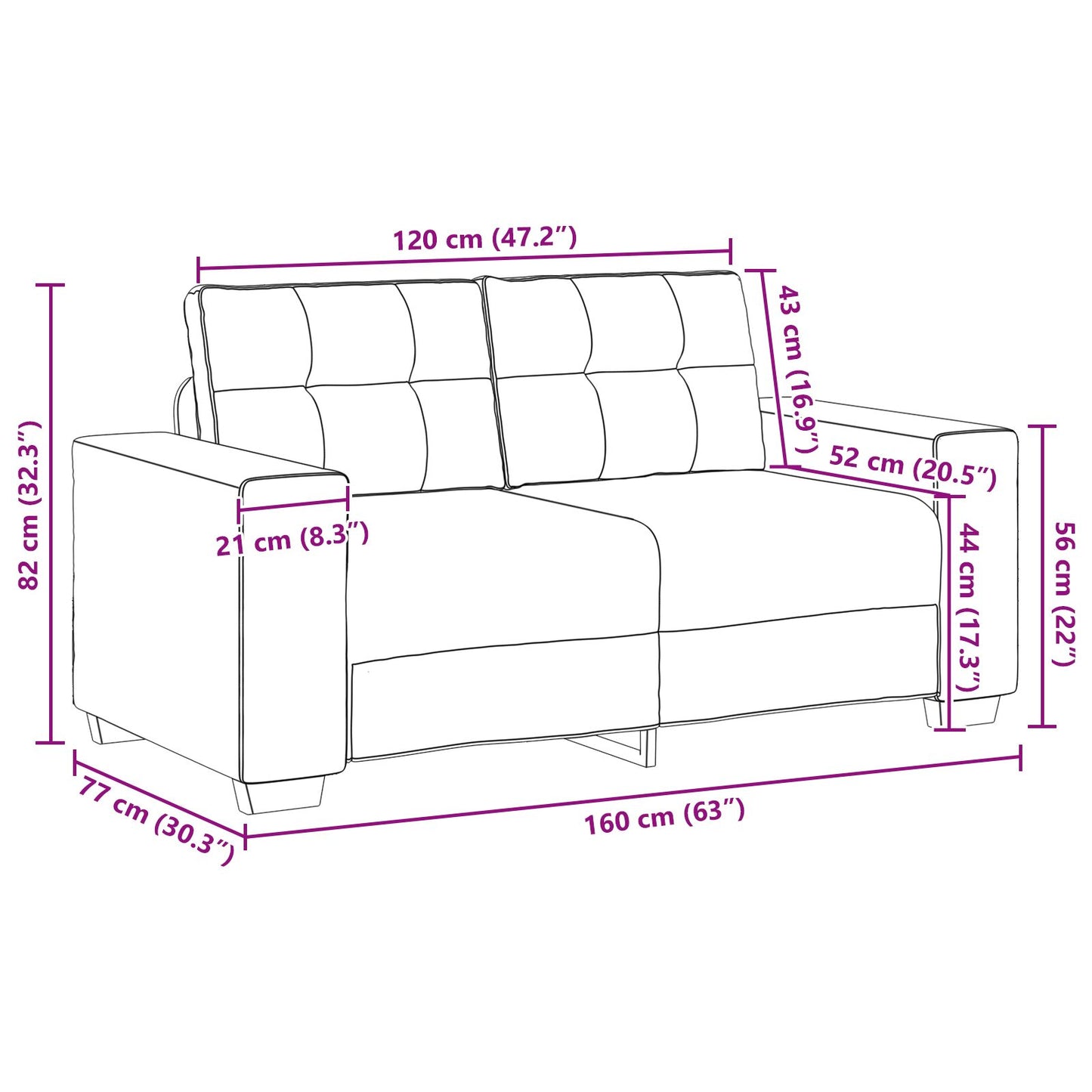 vidaXL 2-teiliger Sofa-Set mit Kissen aus braunem Samt