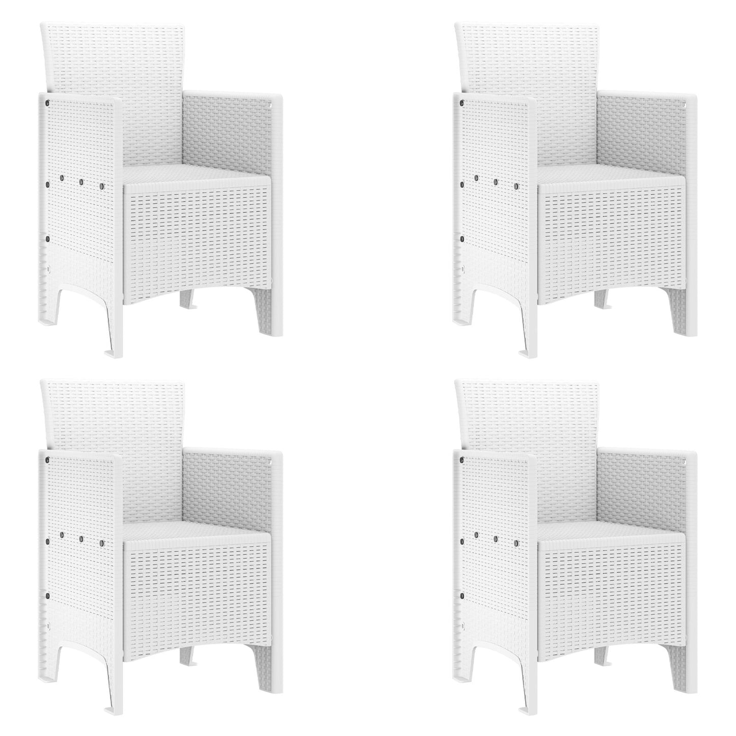 vidaXL 5-teiliges Garten Essset Weiß Poly-Rattan