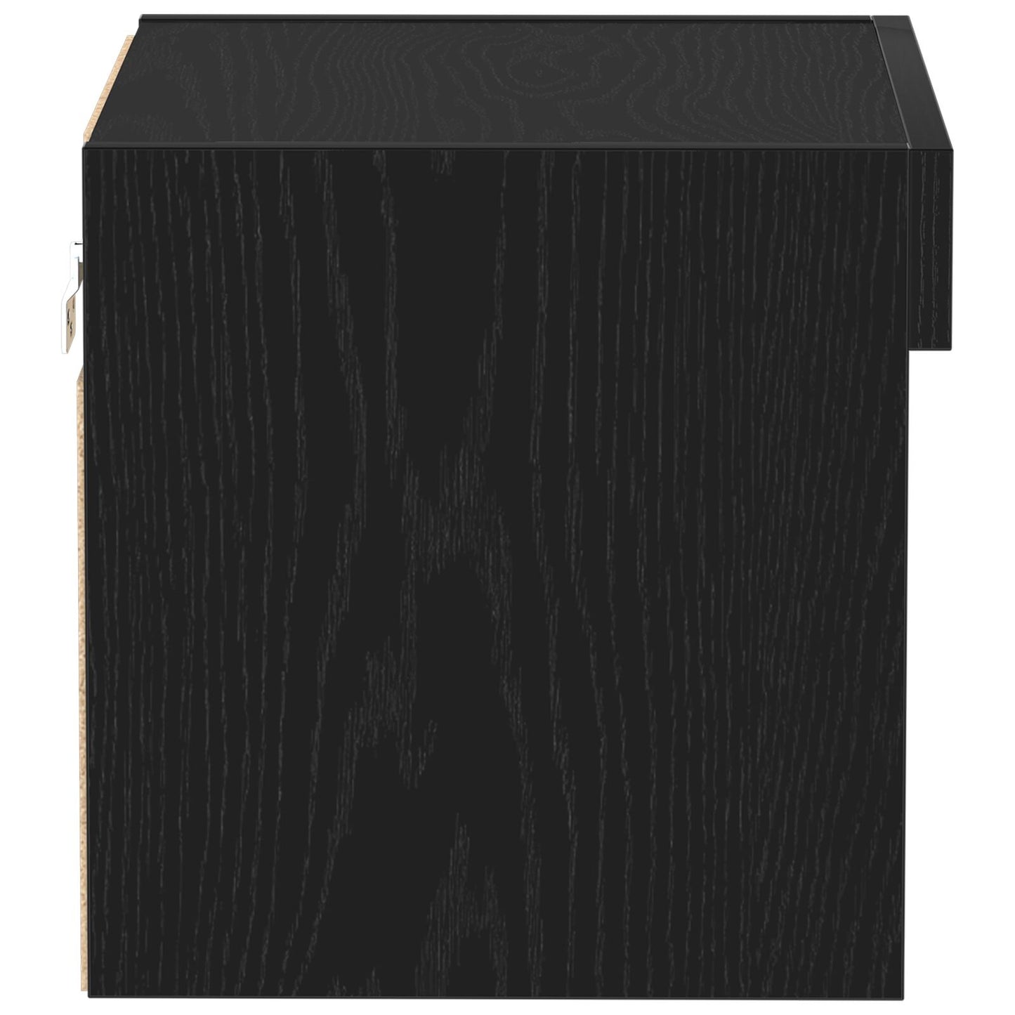 vidaXL Wandregal mit LED-Lichtern Schwarz Eiche 40x30x30 cm