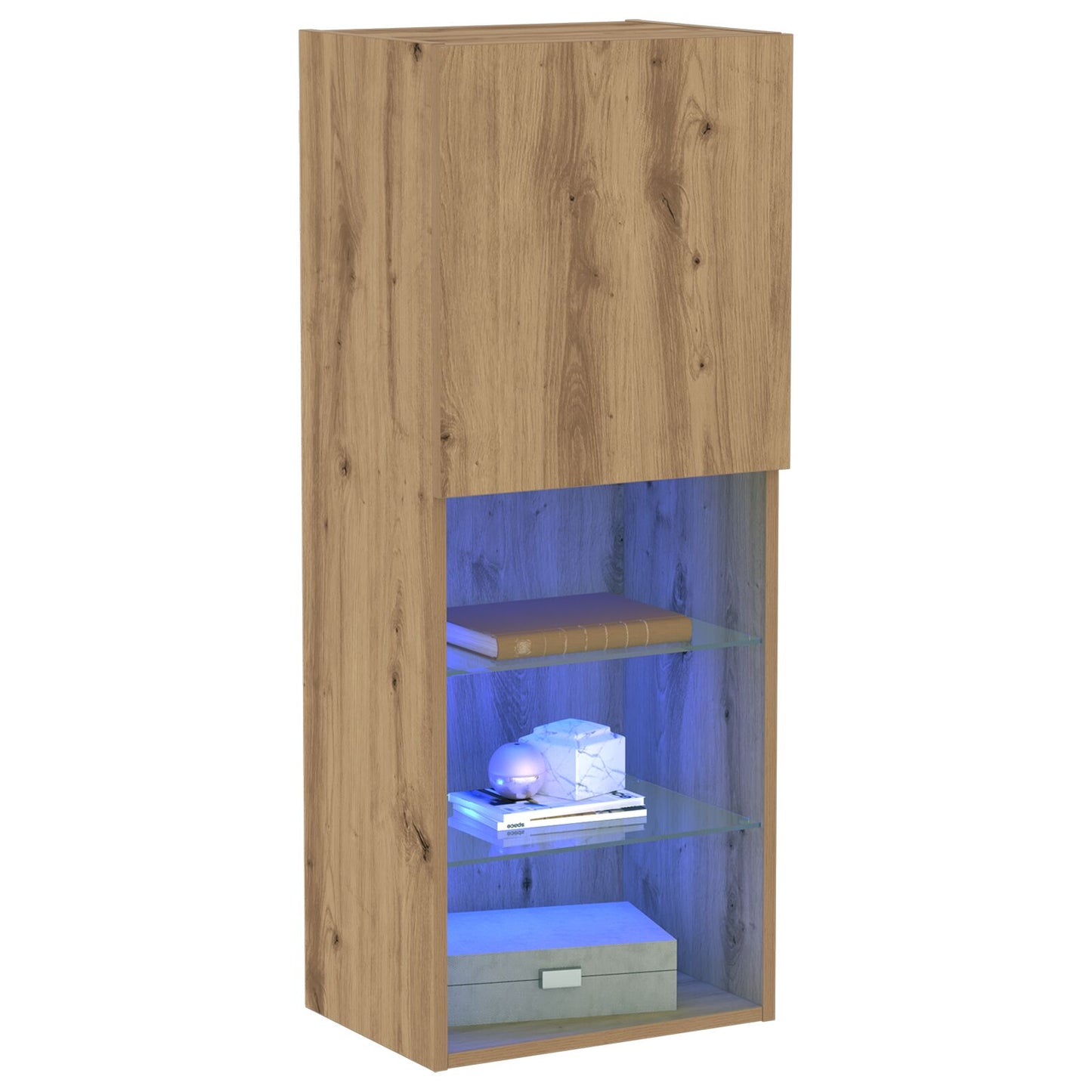 vidaXL TV-Schrank mit LED-Lichtern Artisan Eiche 40,5x30x102 cm