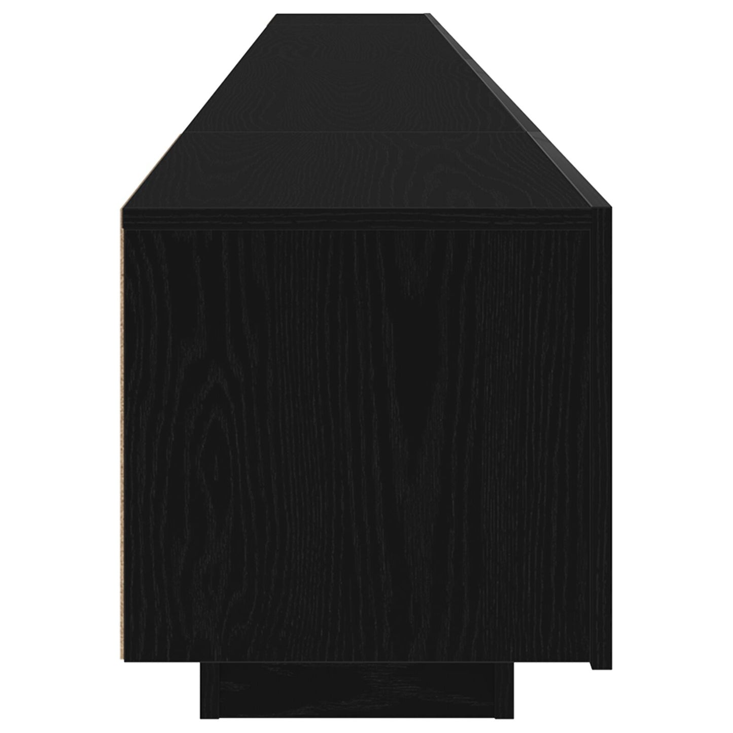vidaXL TV-Schrank mit LED-Lichtern in Schwarz und Eiche, 300x35x40 cm, Holzwerkstoff