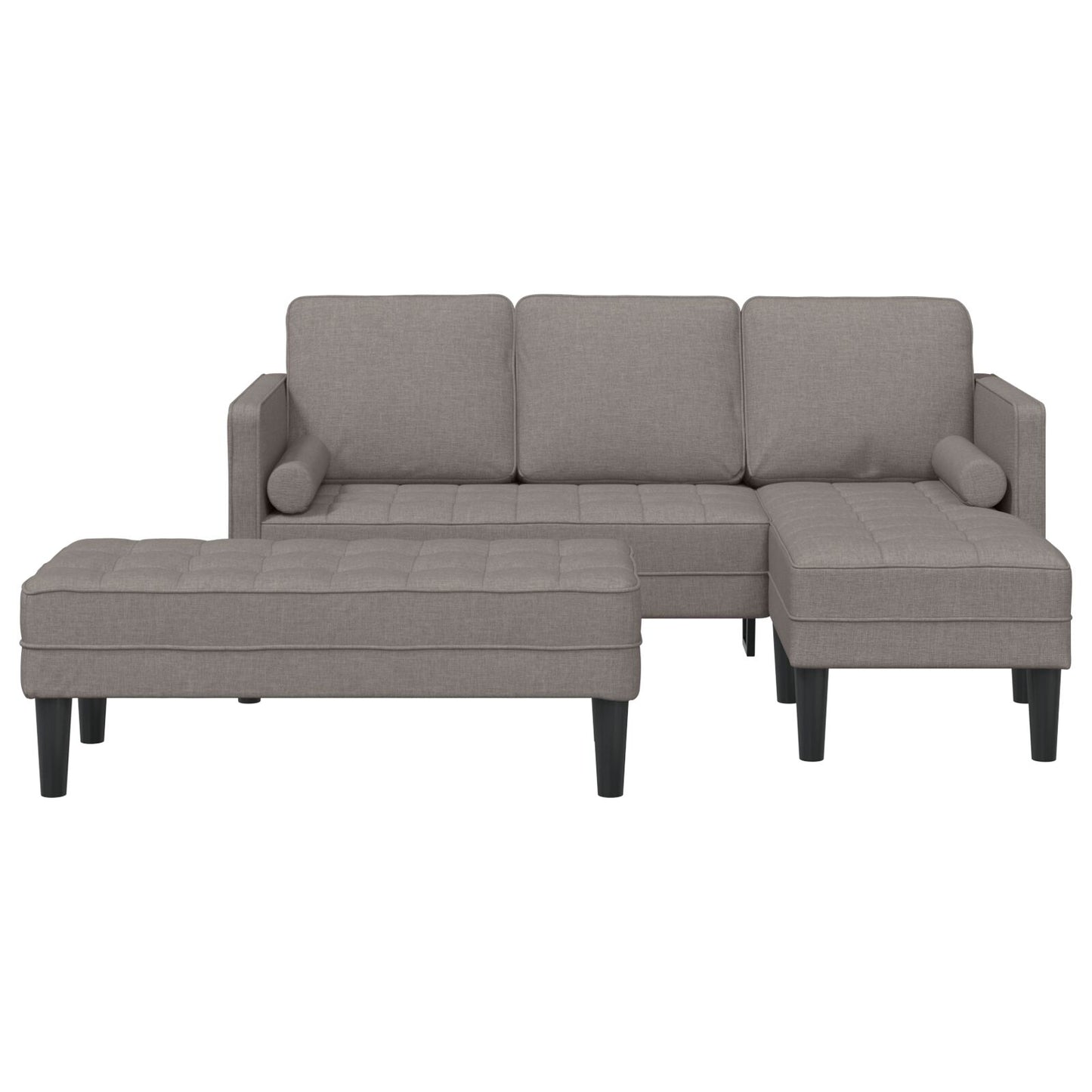 vidaXL 2-teiliges Sofa Set mit Kissen in taupefarbenem Stoff