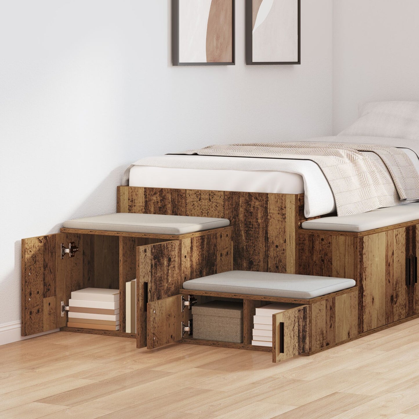 vidaXL Aufbewahrungsschrank Alteiche 127x41x40 cm Ingenieurholz