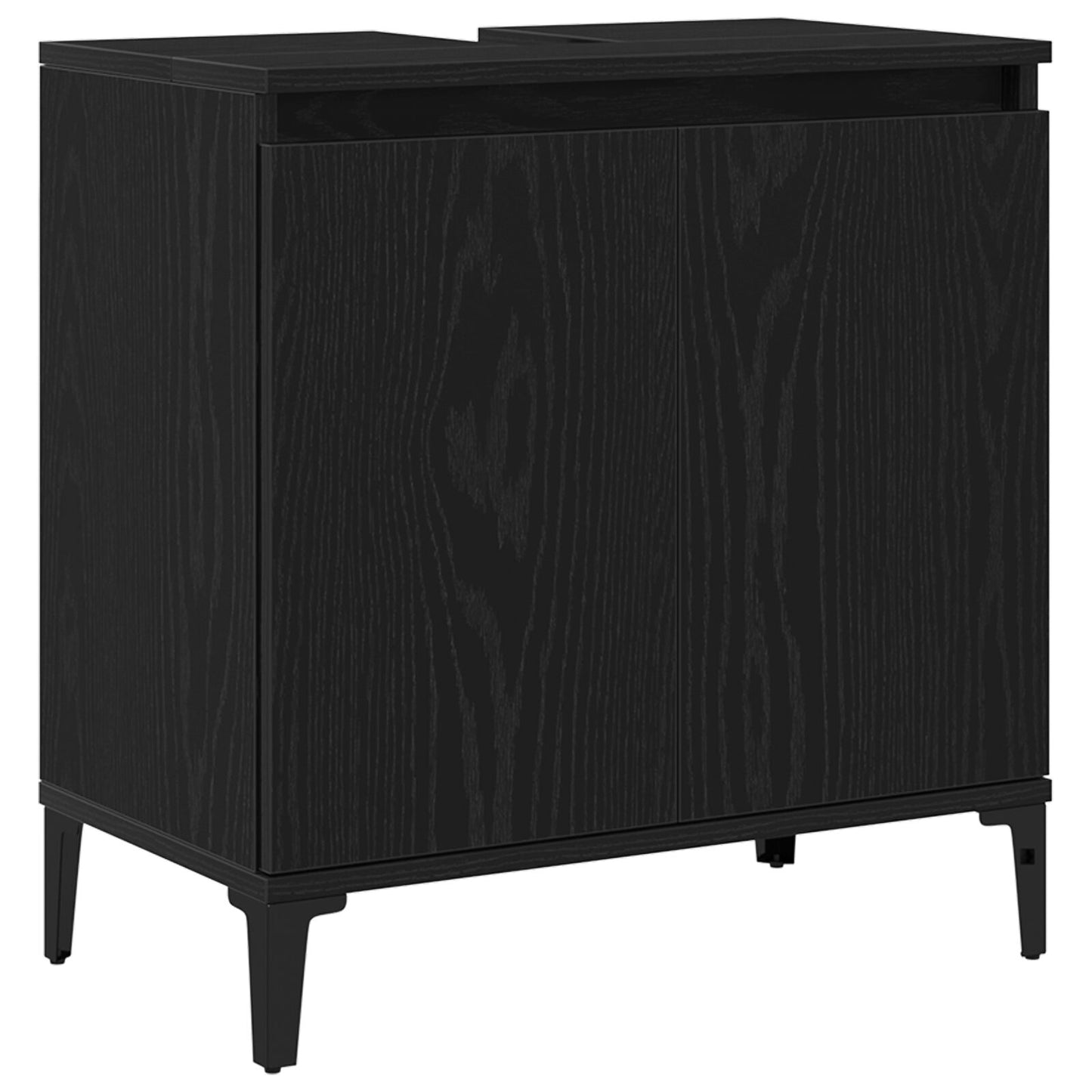 vidaXL Waschbeckenunterschrank Schwarz Eiche 58x33x60 cm Holzwerkstoff
