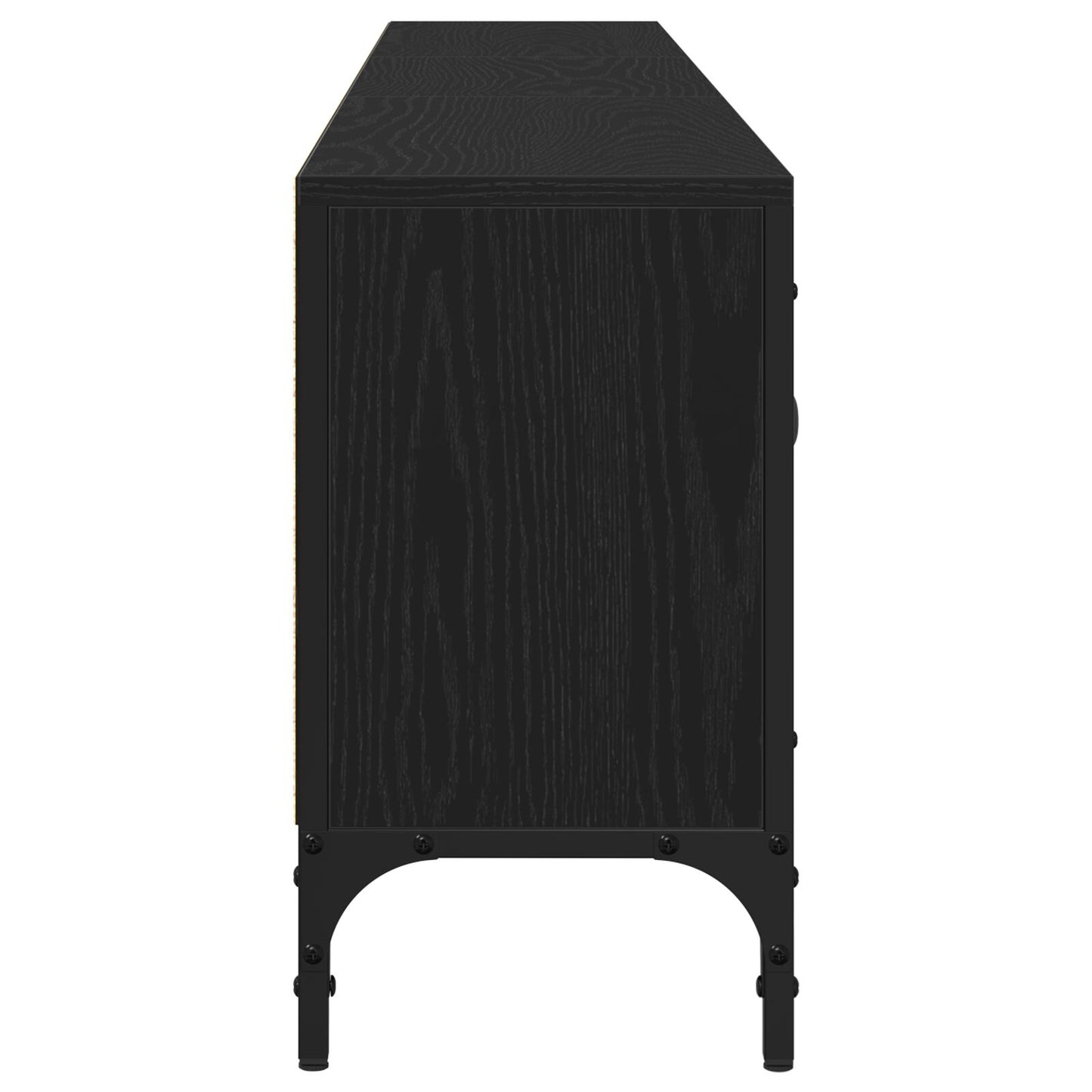 vidaXL TV-Schrank mit Schublade Schwarz Eiche 200x25x44 cm Holzwerkstoff