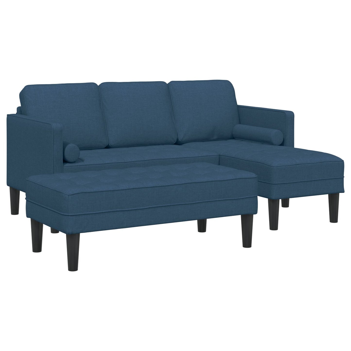 vidaXL 2-teiliges Sofa Set mit Kissen Blau Stoff