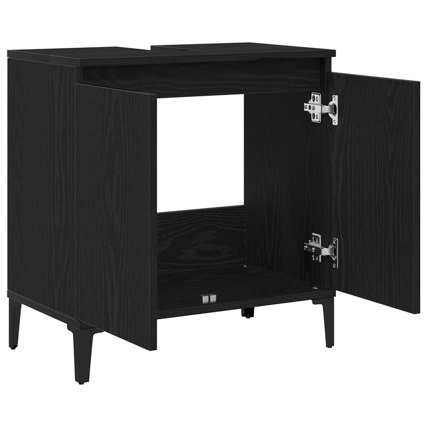 vidaXL Waschbeckenunterschrank Schwarz Eiche 58x33x60 cm Holzwerkstoff