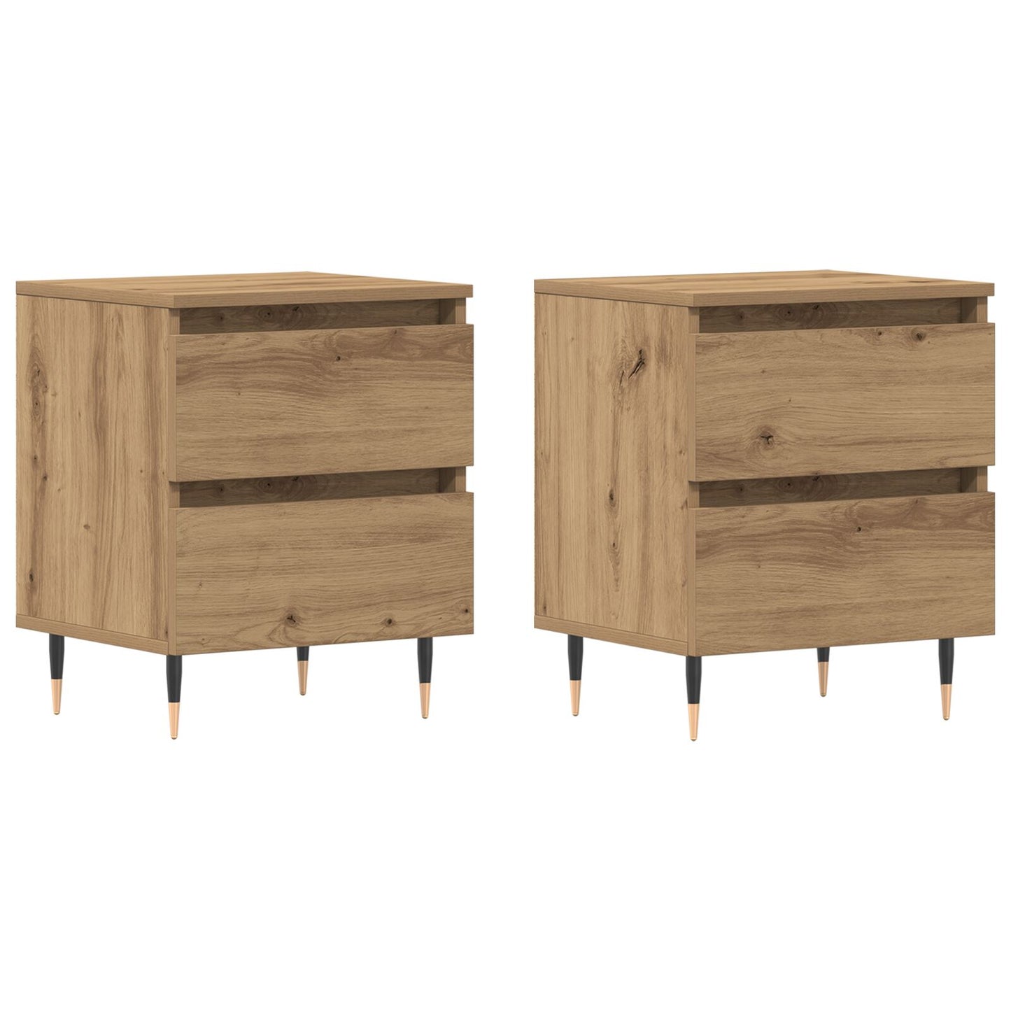 vidaXL Nachttische 2 Stück Artisan Eiche 40x35x50 cm Holzwerkstoff