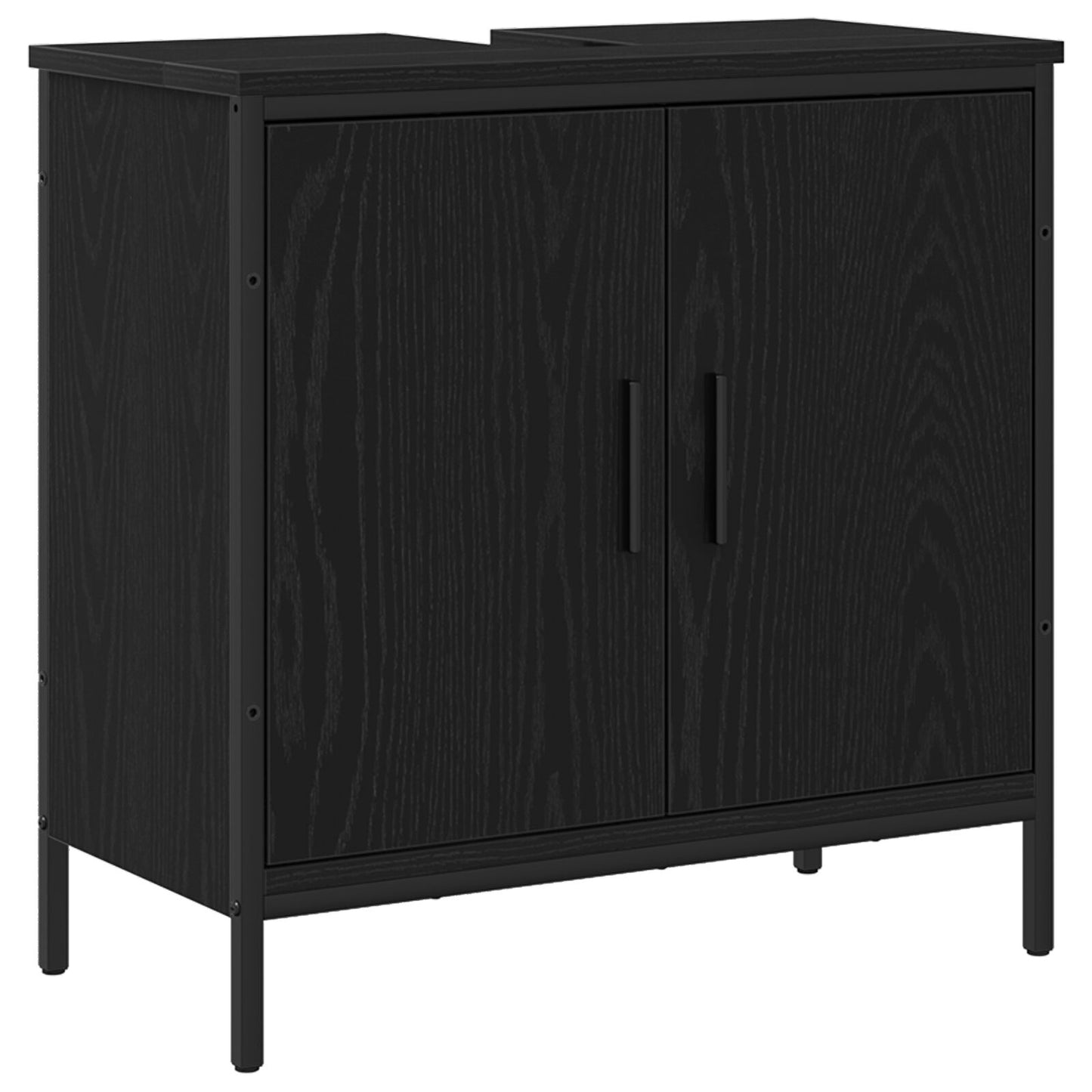 vidaXL Badezimmer Waschbecken Schrank Schwarz Eiche 60x30x60 cm Werkstoff