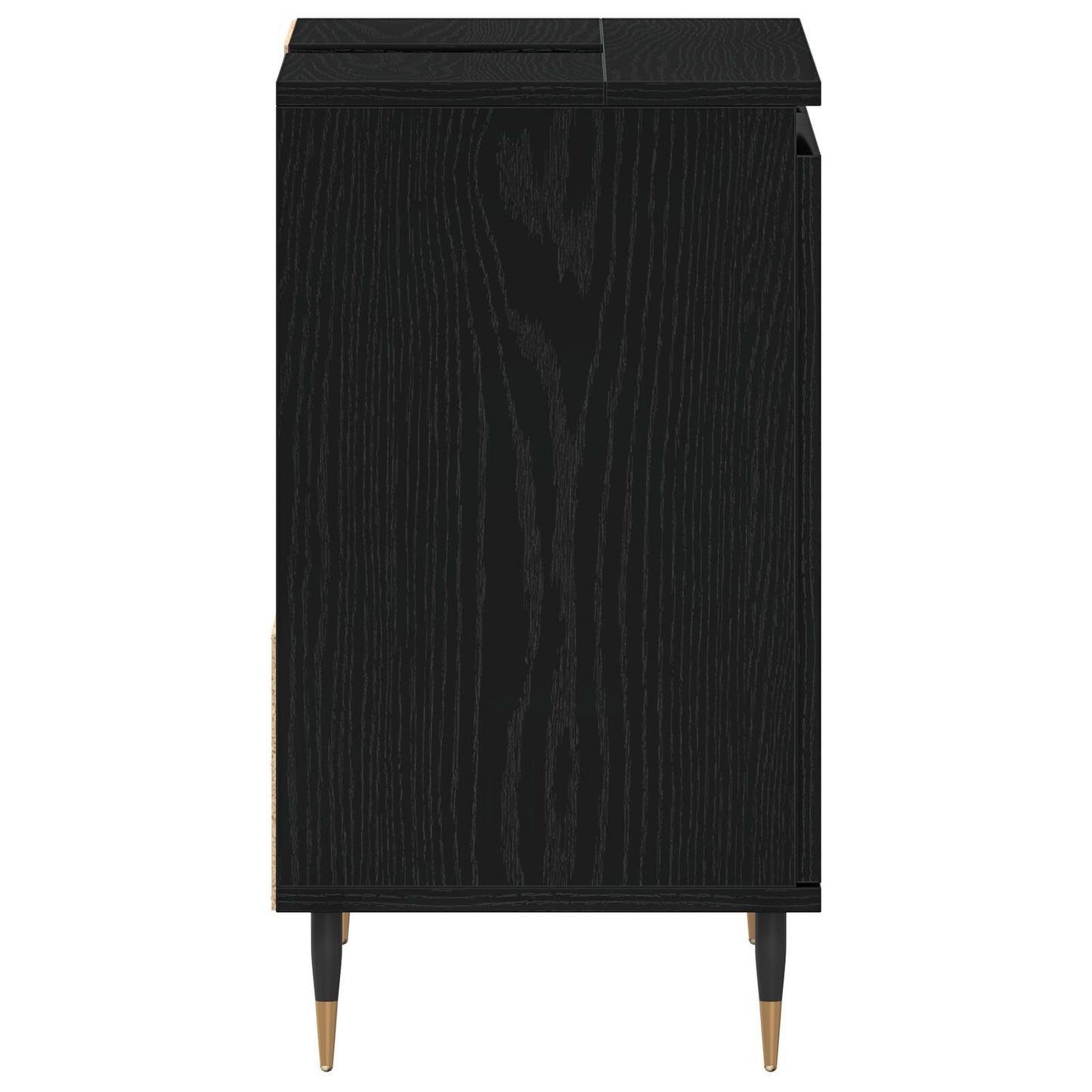 vidaXL Badezimmer Waschbecken Schrank Schwarz Eiche 65x33x60 cm Engineered Wood