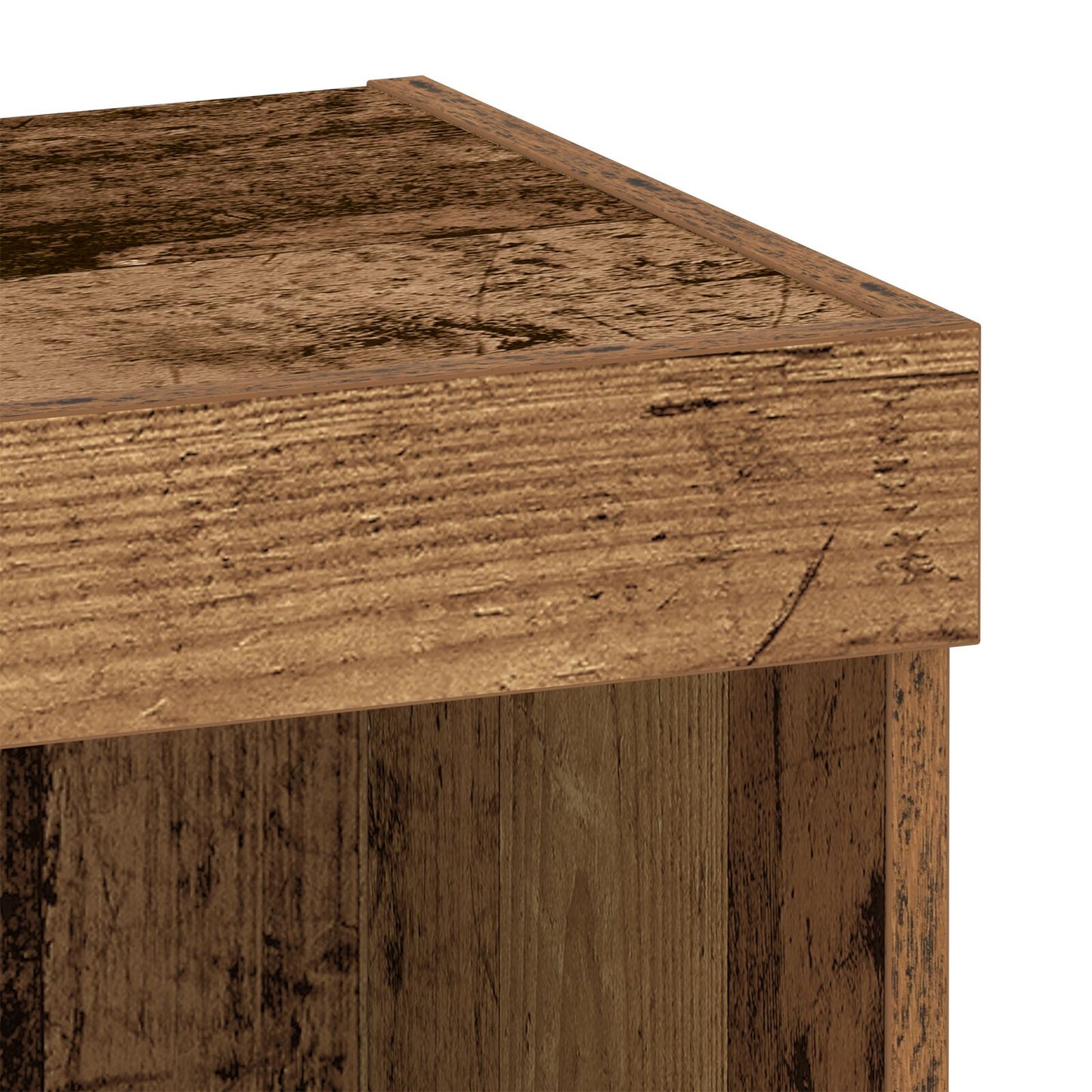 vidaXL Wandschrank mit LED-Leuchten Altholz 40x30x30 cm