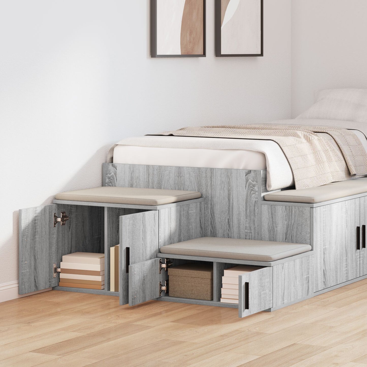 vidaXL Aufbewahrungsschrank Grau Sonoma 127x41x40 cm Ingenieurholz