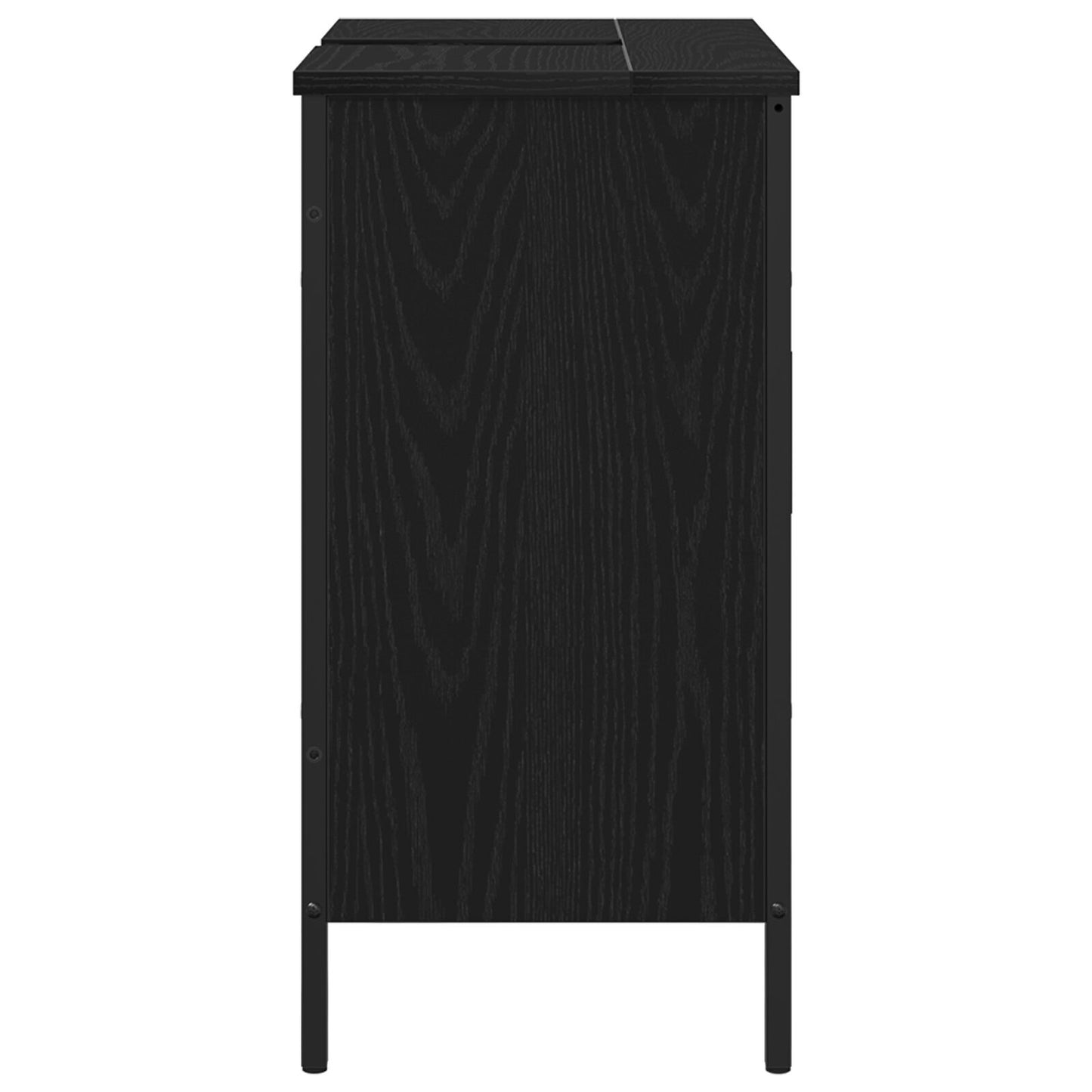vidaXL Badezimmer Waschbecken Schrank Schwarz Eiche 60x30x60 cm Werkstoff