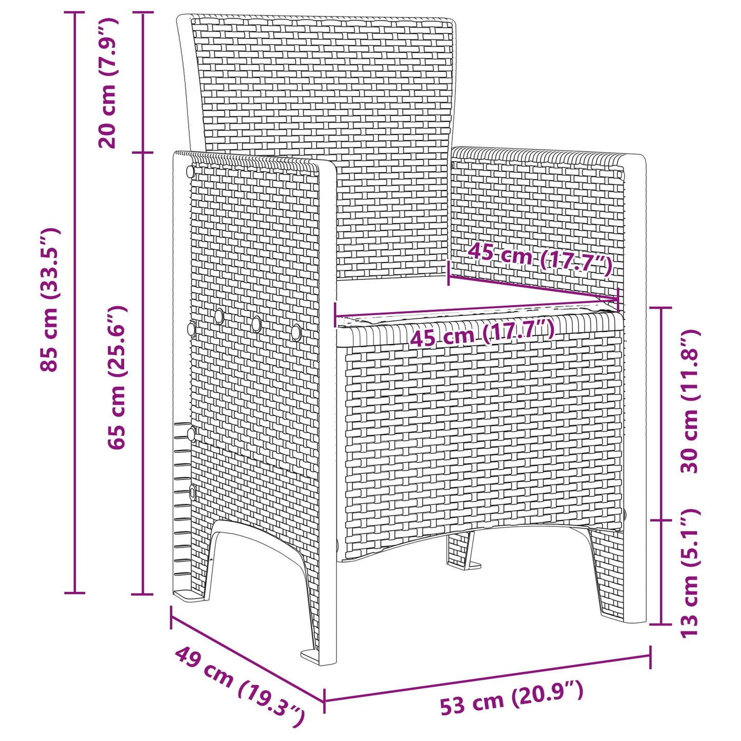 vidaXL Garten Essgruppe 9-teilig Weiß Rattan, Glas Ergonomisch
