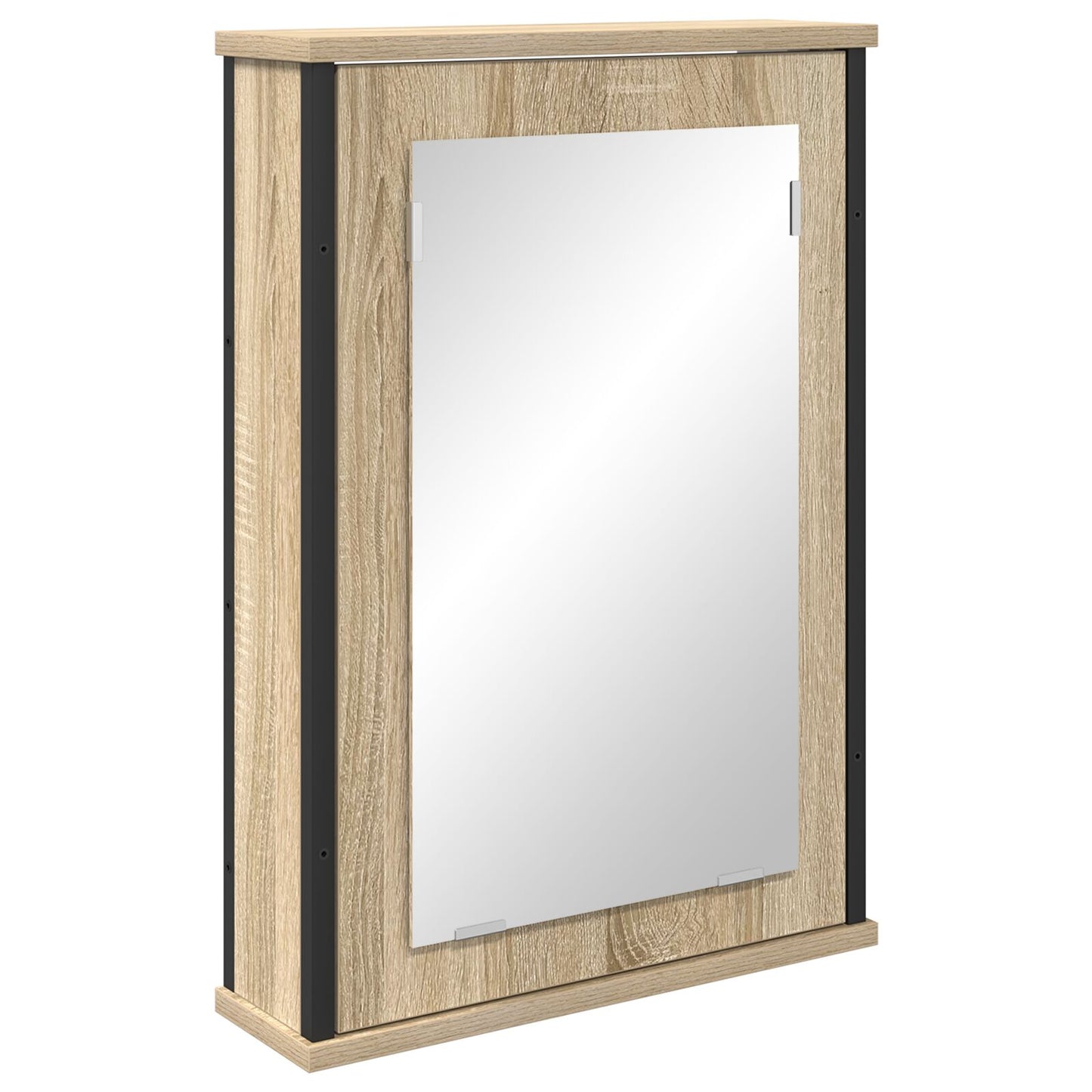 vidaXL Spiegelschrank Natürlich Eiche Spanplatte, Glas, Metall Mittel