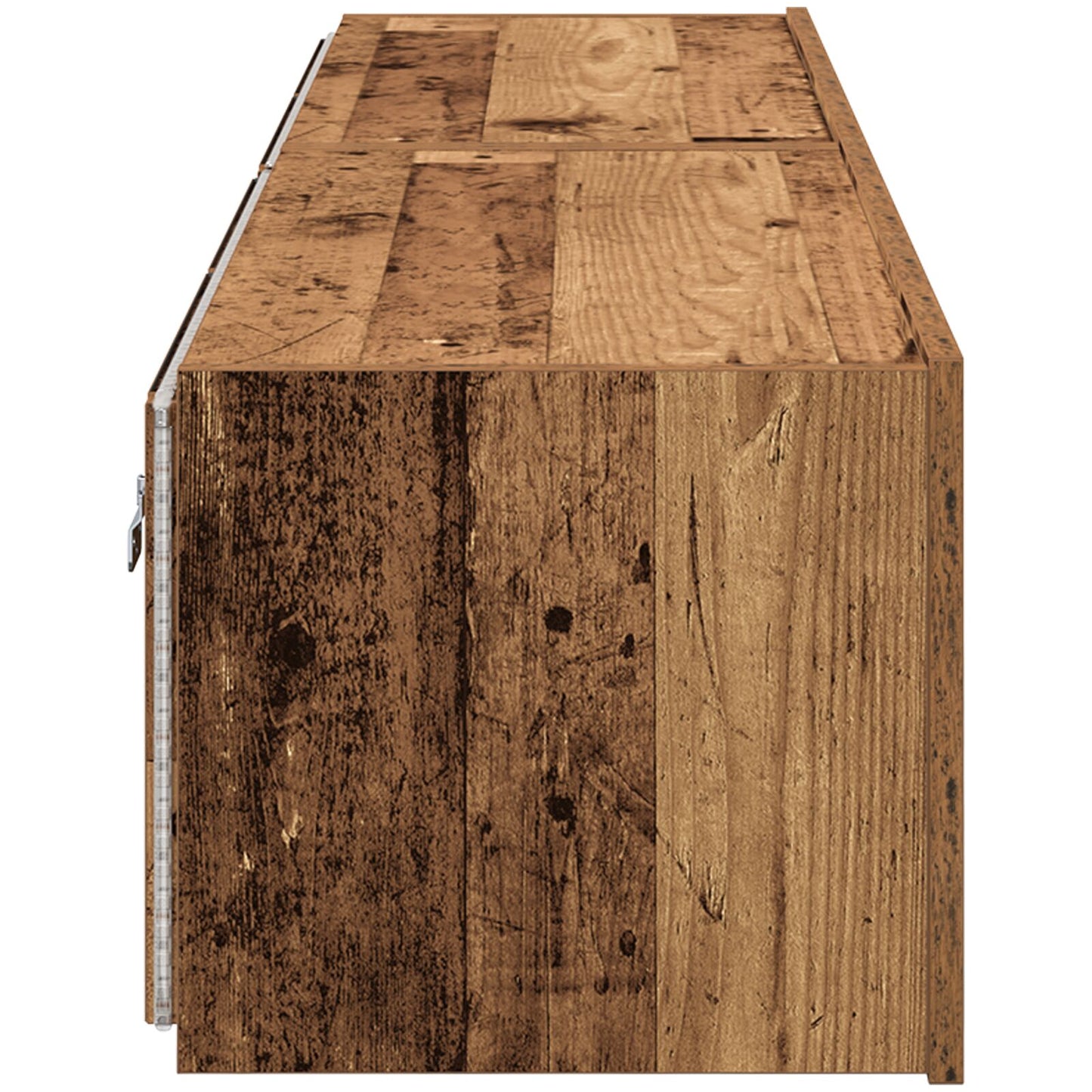 vidaXL TV-Wandmöbel mit LED-Lichtern 2 Stück Altes Holz 80x35x31 cm