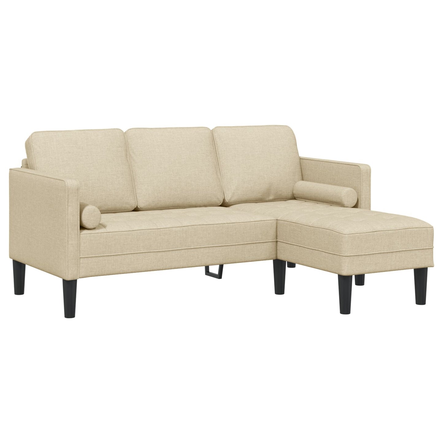 vidaXL 2-teiliges Sofa Set mit Kissen in Creme Stoff