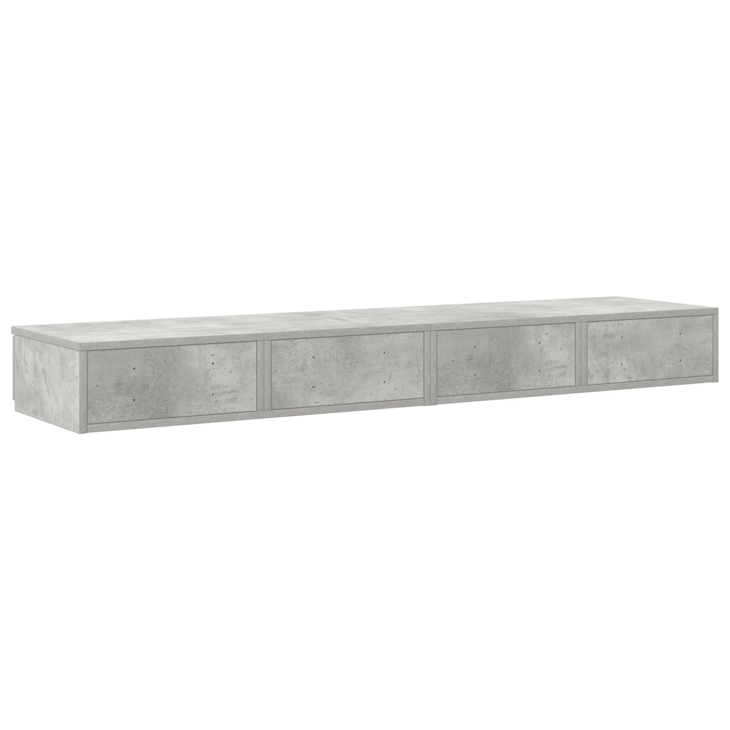 vidaXL Nachttische Beton grau Holzwerkstoff 160 x 36,5 x 16,5 cm